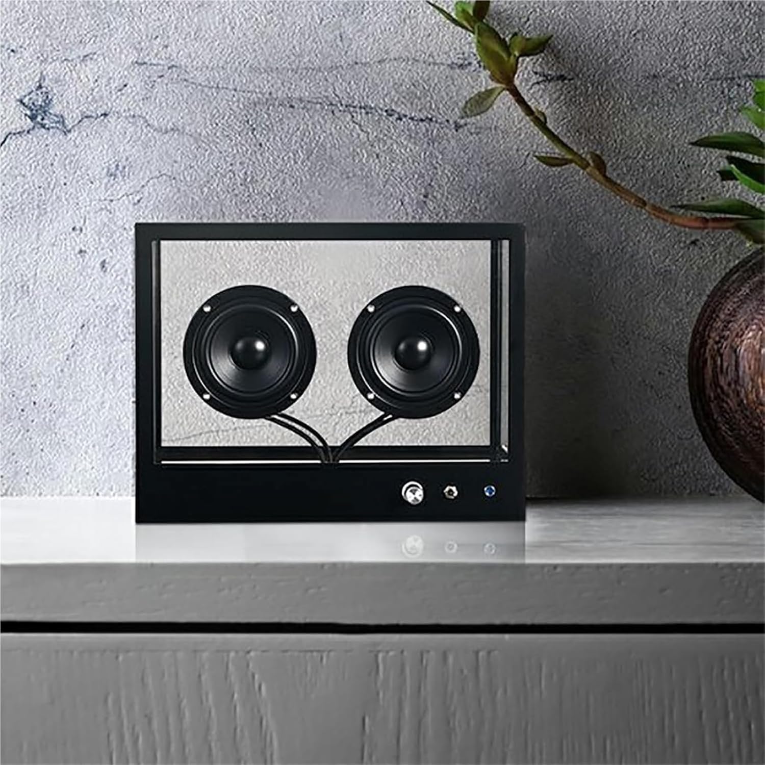 Altoparlante Bluetooth a cassetta, portatile, minimalista, con riproduzione USB/AUX, perfetto per regalo, ufficio e soggiorno, design trasparente