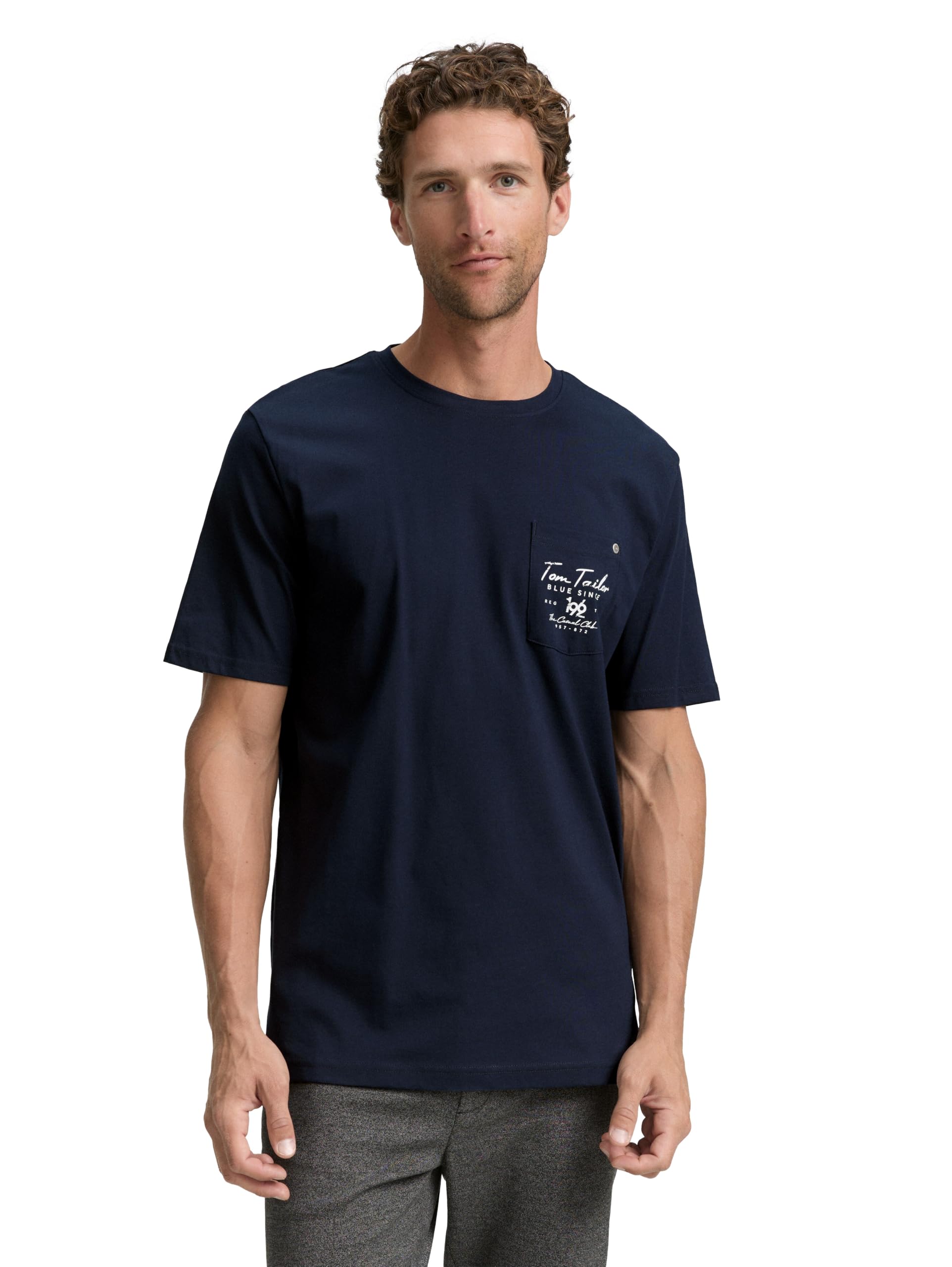 TOM TAILOR Herren T-Shirt mit Brusttasche