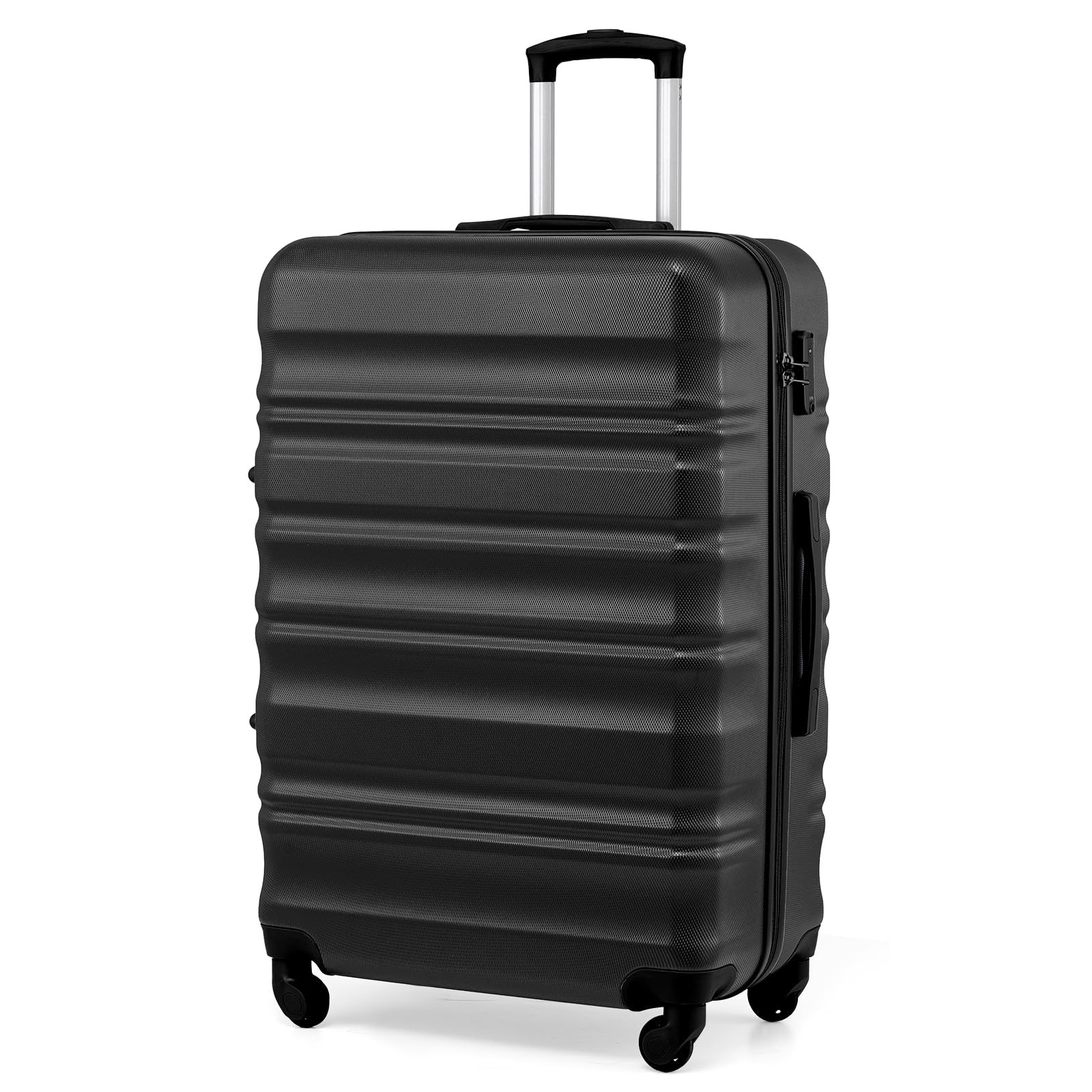 COOLIFE Koffer Groß, Hartschalenkoffer mit TSA-Schloss, Reisekoffer mit 360° Spinner Räder, Teleskopgriff, Trolley Rollkoffer für Geschäftsreisen, Fernreisen und Familienurlaube, Schwarz, 93L