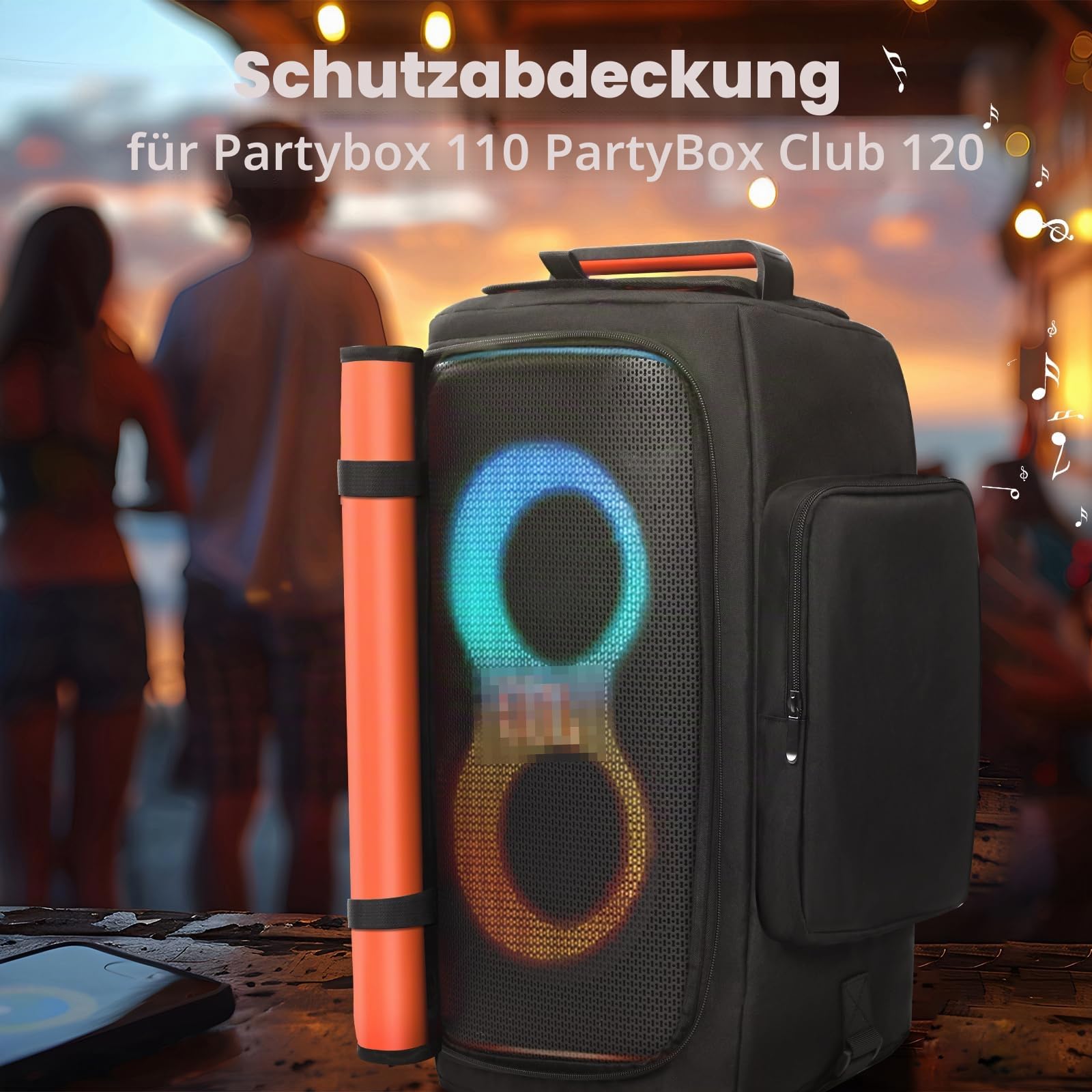 LEFOR·Z Lautsprechertasche kompatibel mit JBL PartyBox 120,Staubschutzhülle für tragbare Lautsprecher,Lautsprecherhülle passend für JBL PartyBox 120 für Reisen im Freien,nur Abdeckung