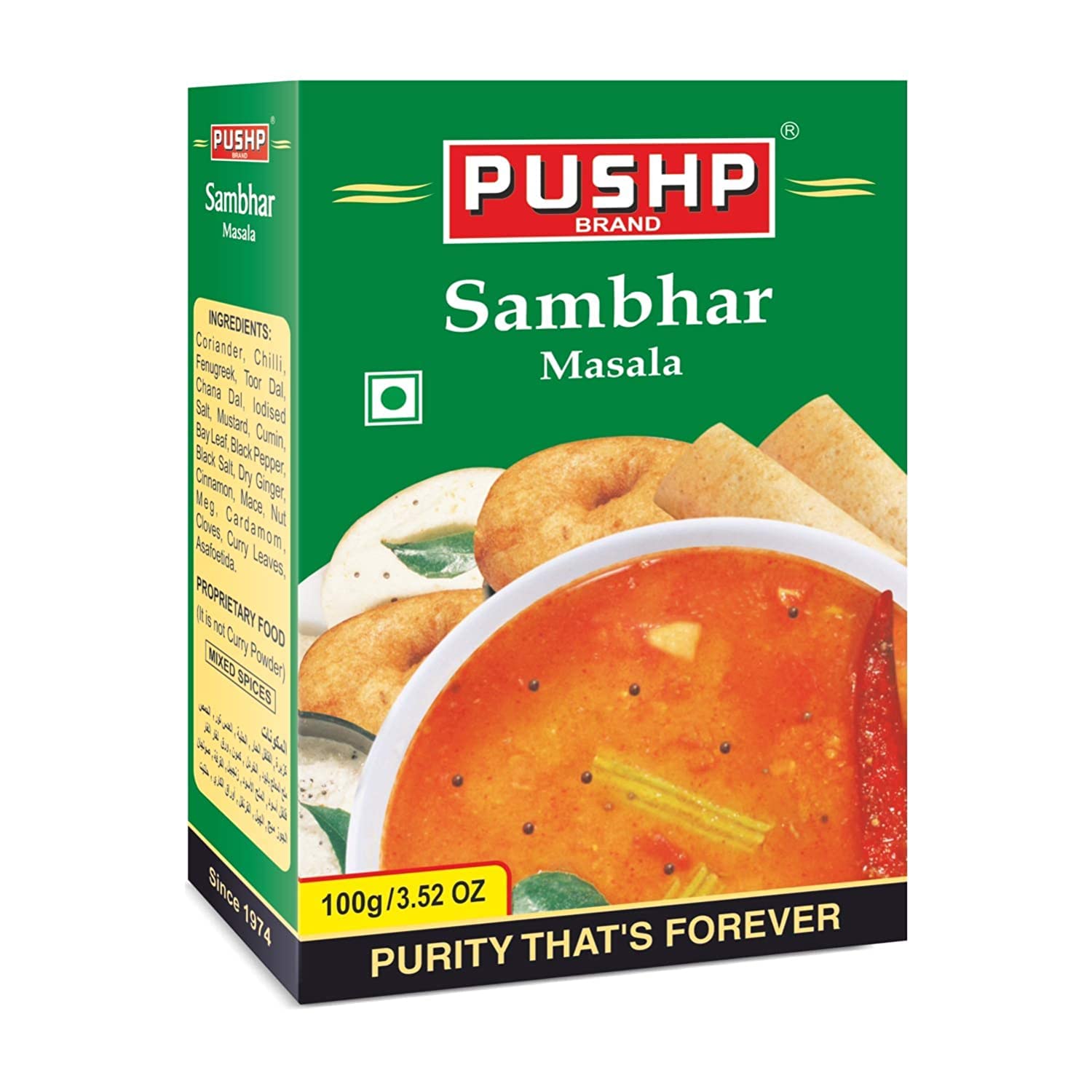 Pushp Brand Sambhar Masala Pouch (100g pack) (Pack of - 1) (B09TFNDC6F) Amazon Price History, Amazon Price Tracker