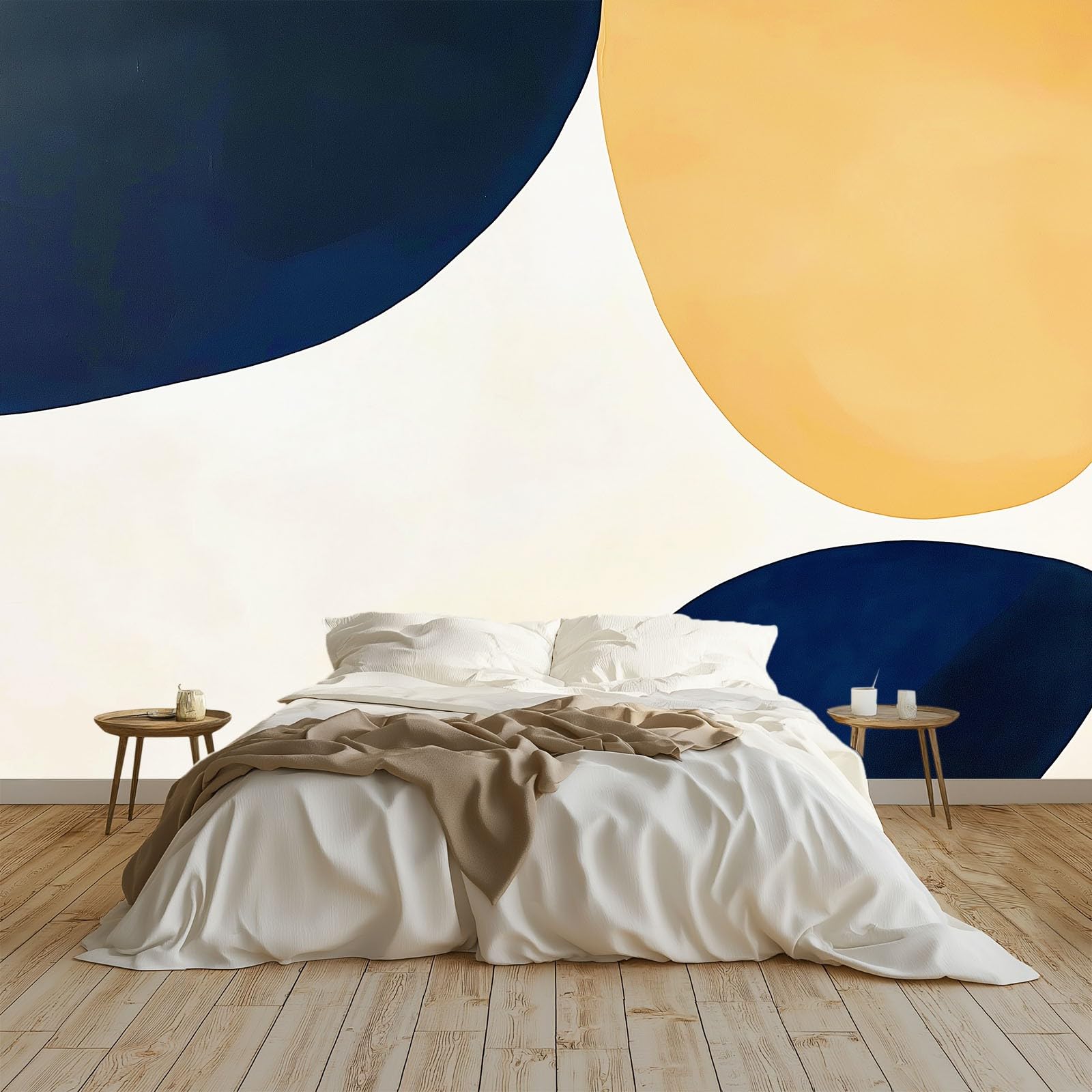 Panoramiczna tapeta ścienna z włókniny 3D minimalizm geometria kolorowe bloki dekoracyjna tapeta ścienna, obrazy ścienne do sypialni i salonu, dekoracja ścienna, 350 x 256 cm, beżowa