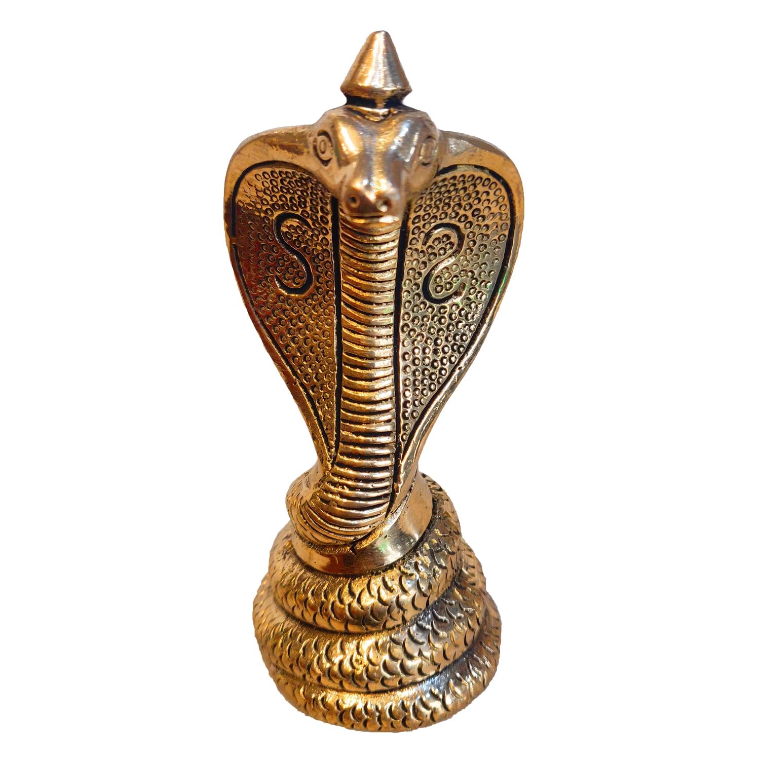 Anjini Brass Snake Idol Naag Devta Murti Sheshnag GOGA Maharaj Sarp Statue for Home Pooja Mandir Feng Shui Vastu Car Dashboard 4 Inches