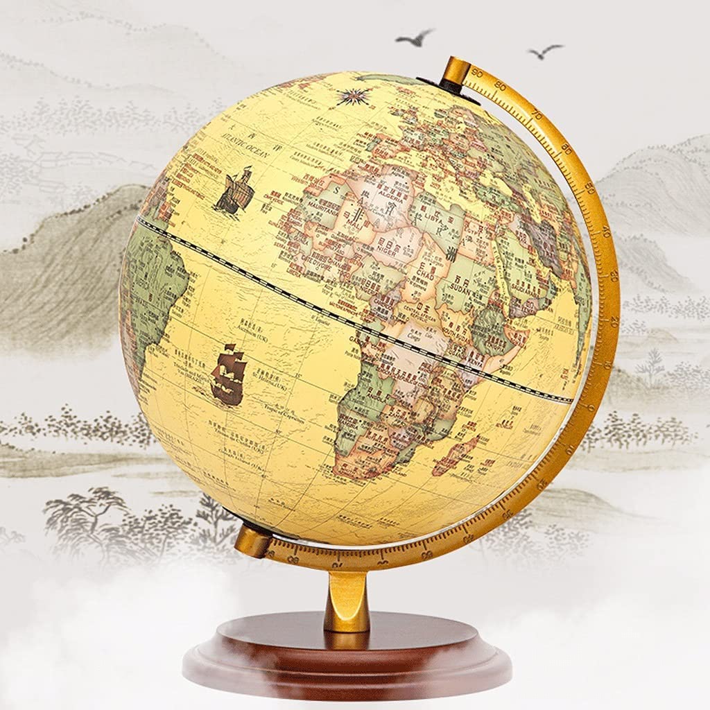 Retro-Weltglobus, Desktop-Weltglobus, Rotations-Geografischer Globus (25 cm)