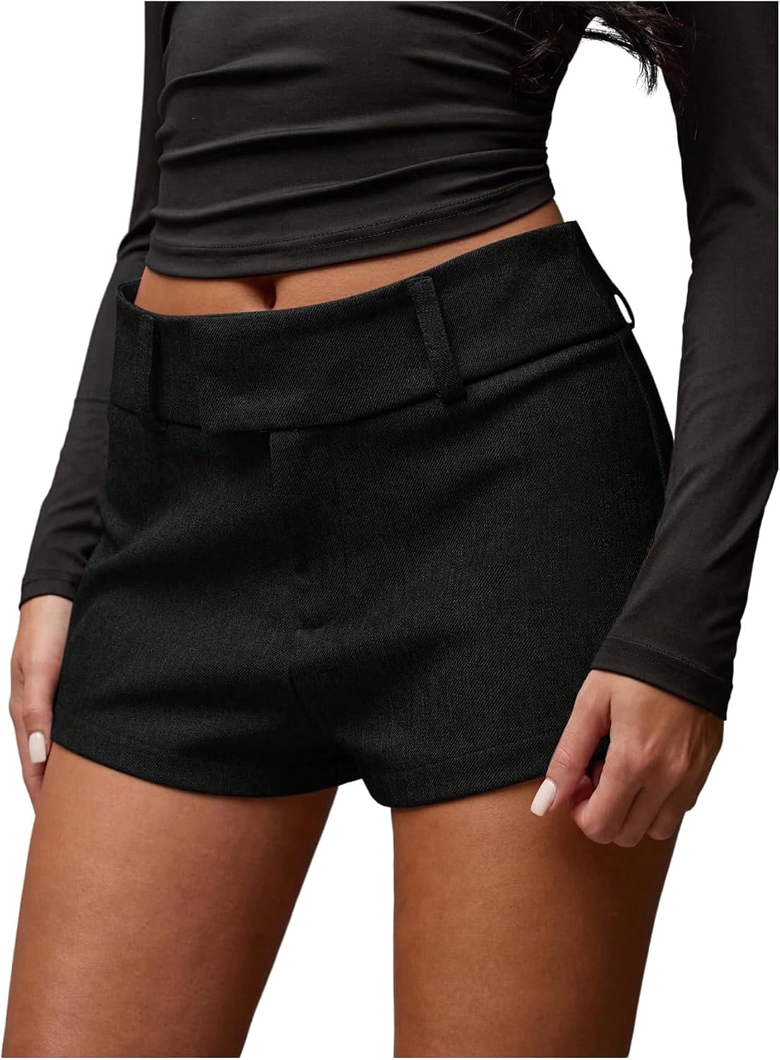 RoseSeek Women's Elegant Mini Shorts Dressy Casual Office Work Summer Shorts with Pockets