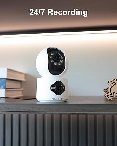 Miniatura 9 de INSEETECH Cámara de seguridad de doble lente de 5 MP, cámara interior WiFi de 2.4 GHz, cámara de seguridad PTZ para bebé, mascota, perro, gato,