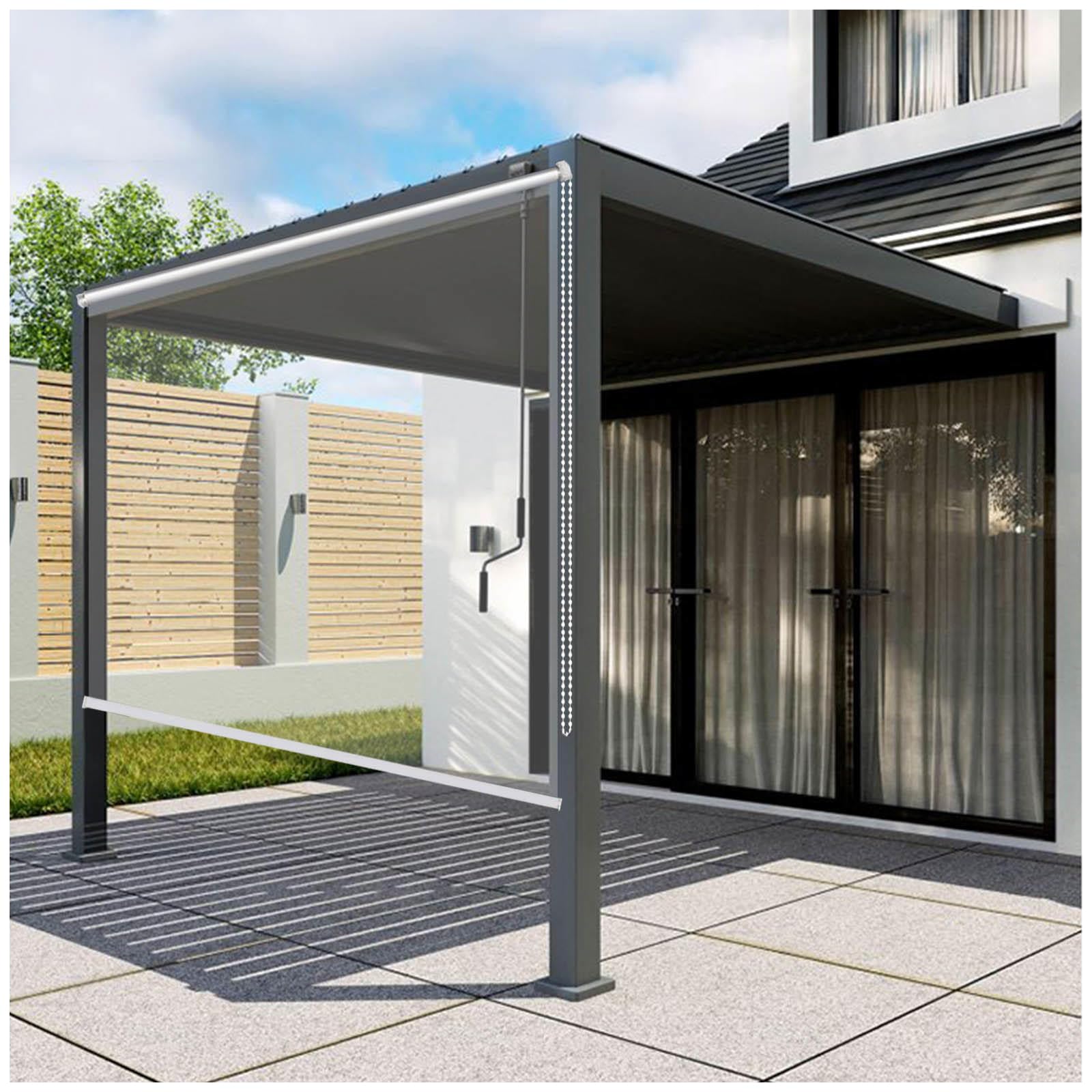 Rideaux imperméables pour pergola en store enrouleur extérieur en PVC