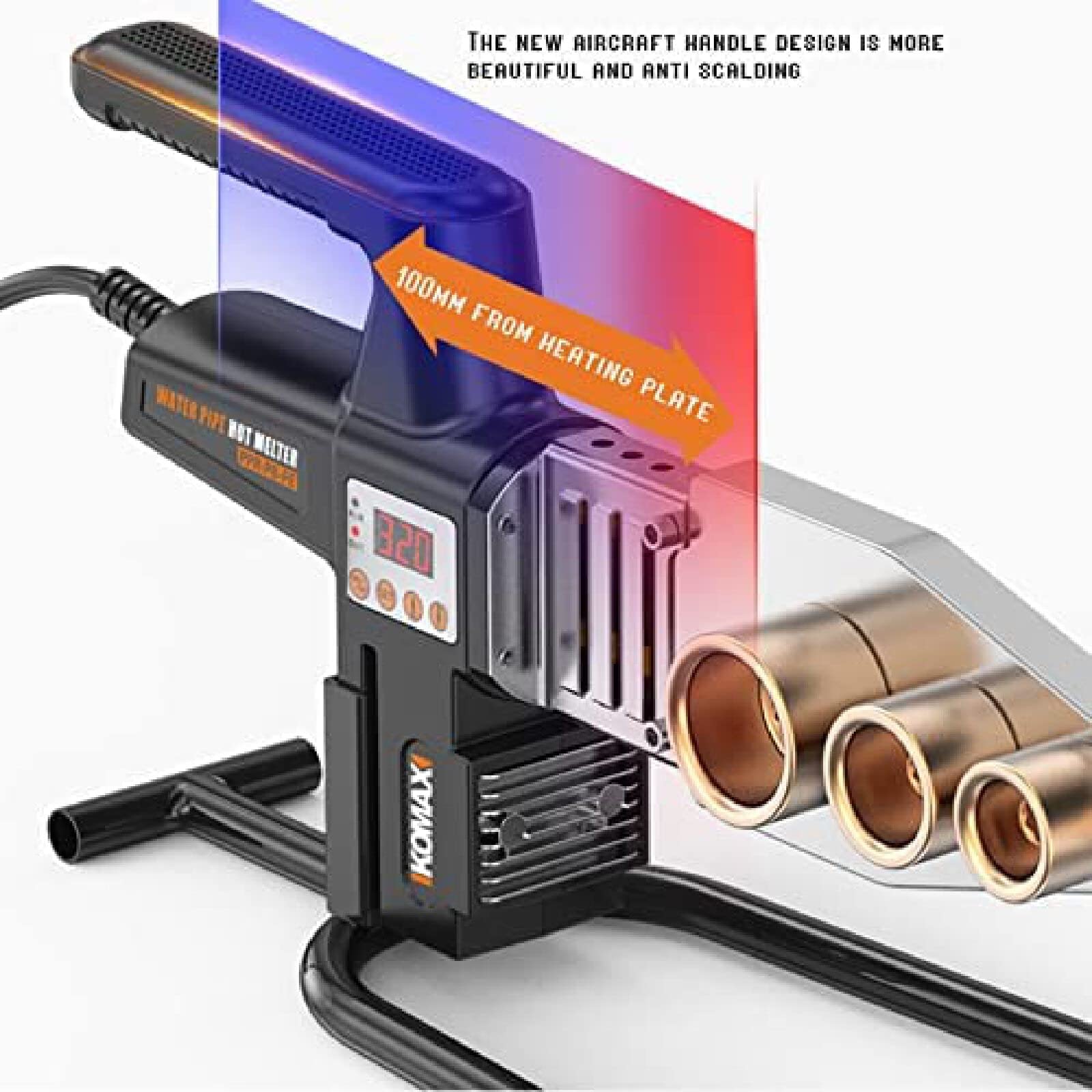 NIEUWE PPR Pijplassen Machine Plastic Pijp Fusion Lasser Digitaal Display Waterpijp Lasmachine Hot-melt Plastic Lasmachine voor Lassen (900W (20-63mm
