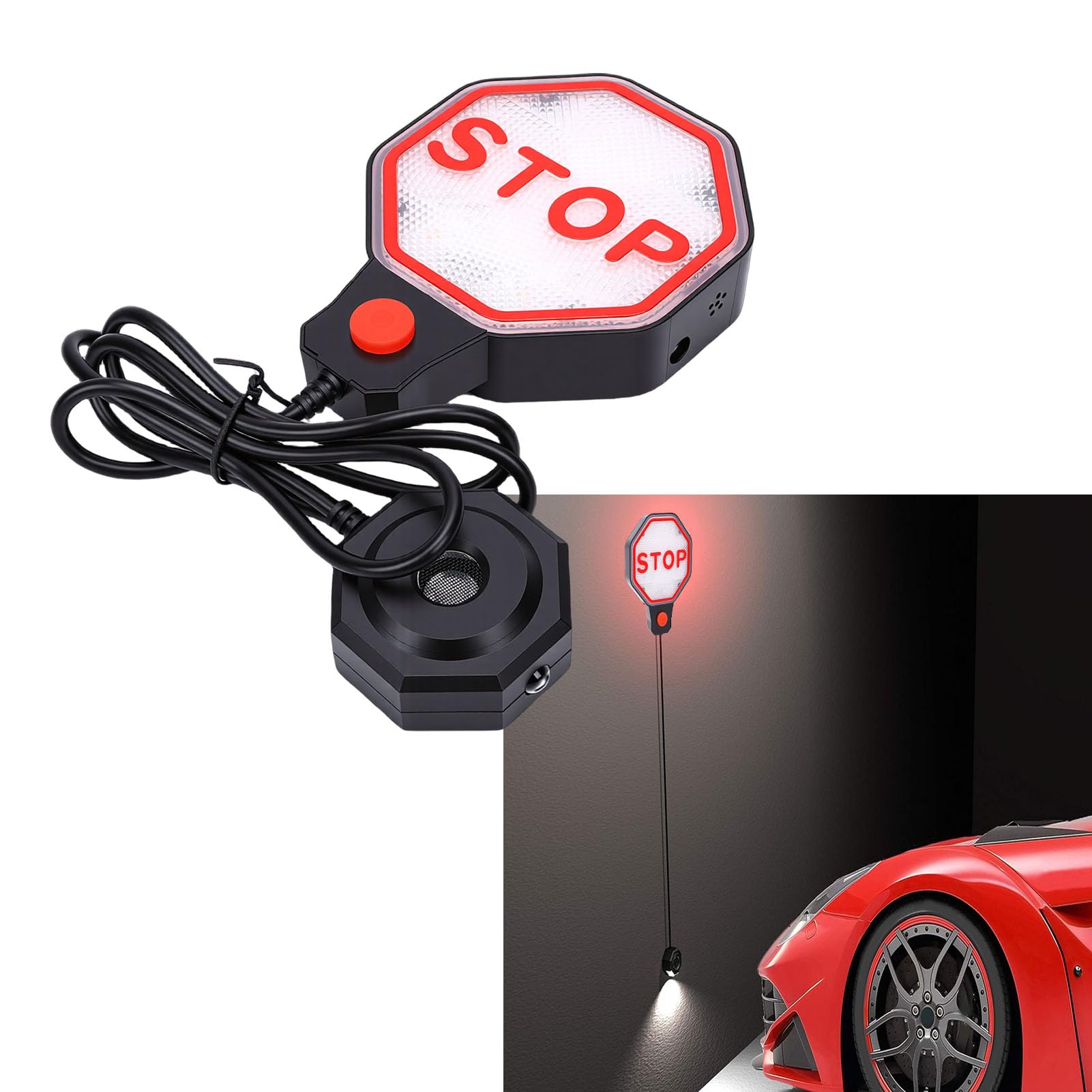 Acouto Segnale di Stop Regolabile con Sensore di Parcheggio per Garage a LED per Auto, Camion, SUV, Veicoli, Assistente di Parcheggio, Display in Rosso, Giallo, Verde, Segnale di Stop