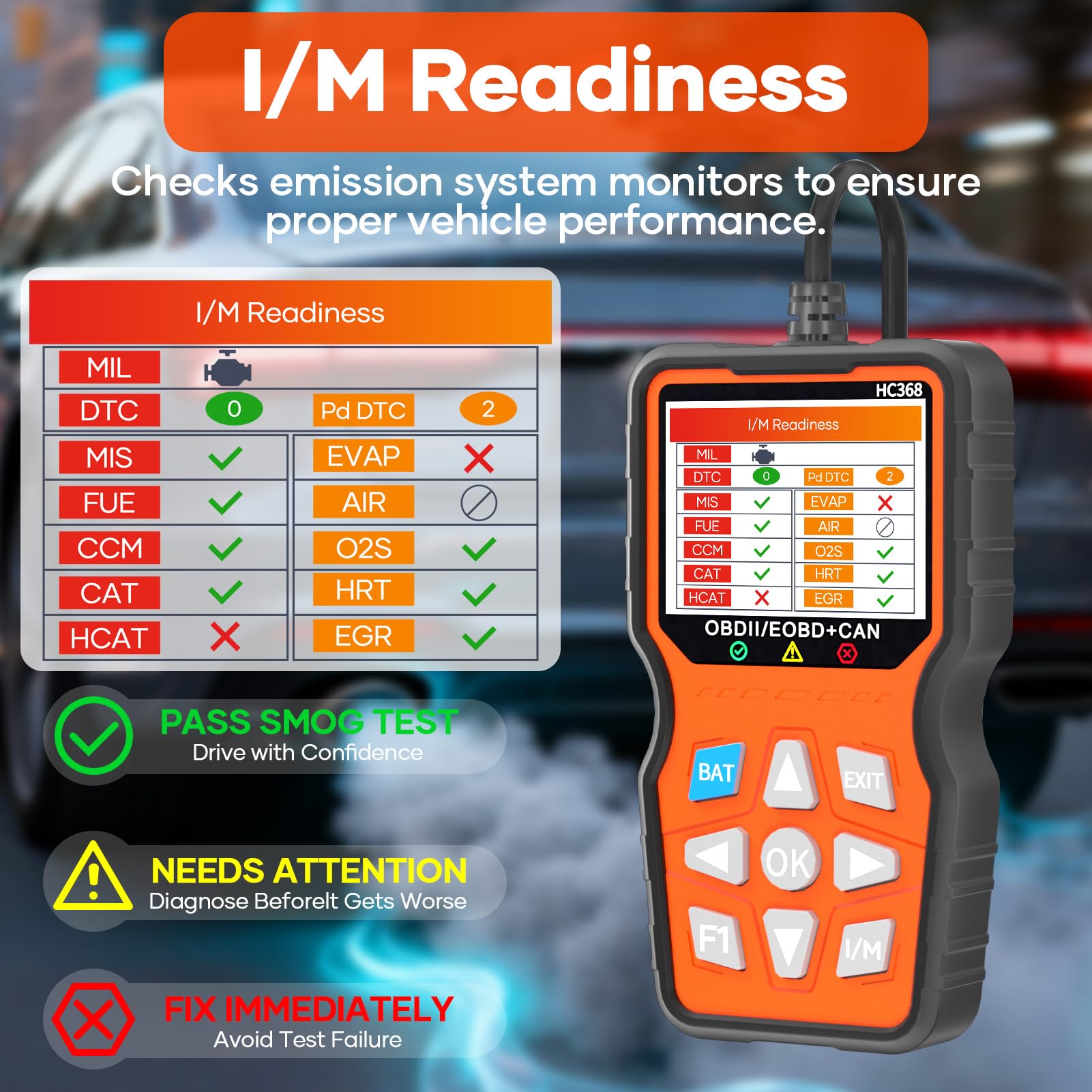 OBD2 Valise Diagnostic Français Auto Multimarque, Outils Diagnostics Système Moteur OBD-II Boitier EOBD Complet de Batterie Lecteur pour VW, Audi et Tous Les Véhicules OBD 2 dès 2003, Noir