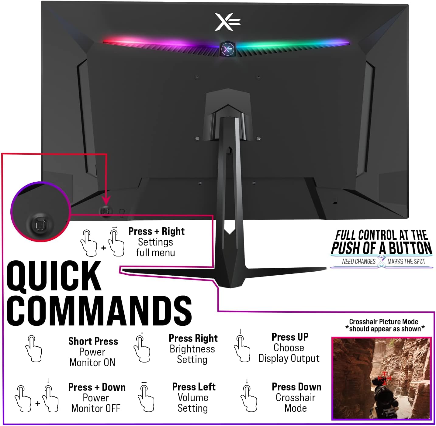 X= XRGB27UHD 27 UHD 4K 3840x2160 Nano IPS 144Hz FreeSync/G-Sync DP HDMI 2.1 RGB Monitor da gioco