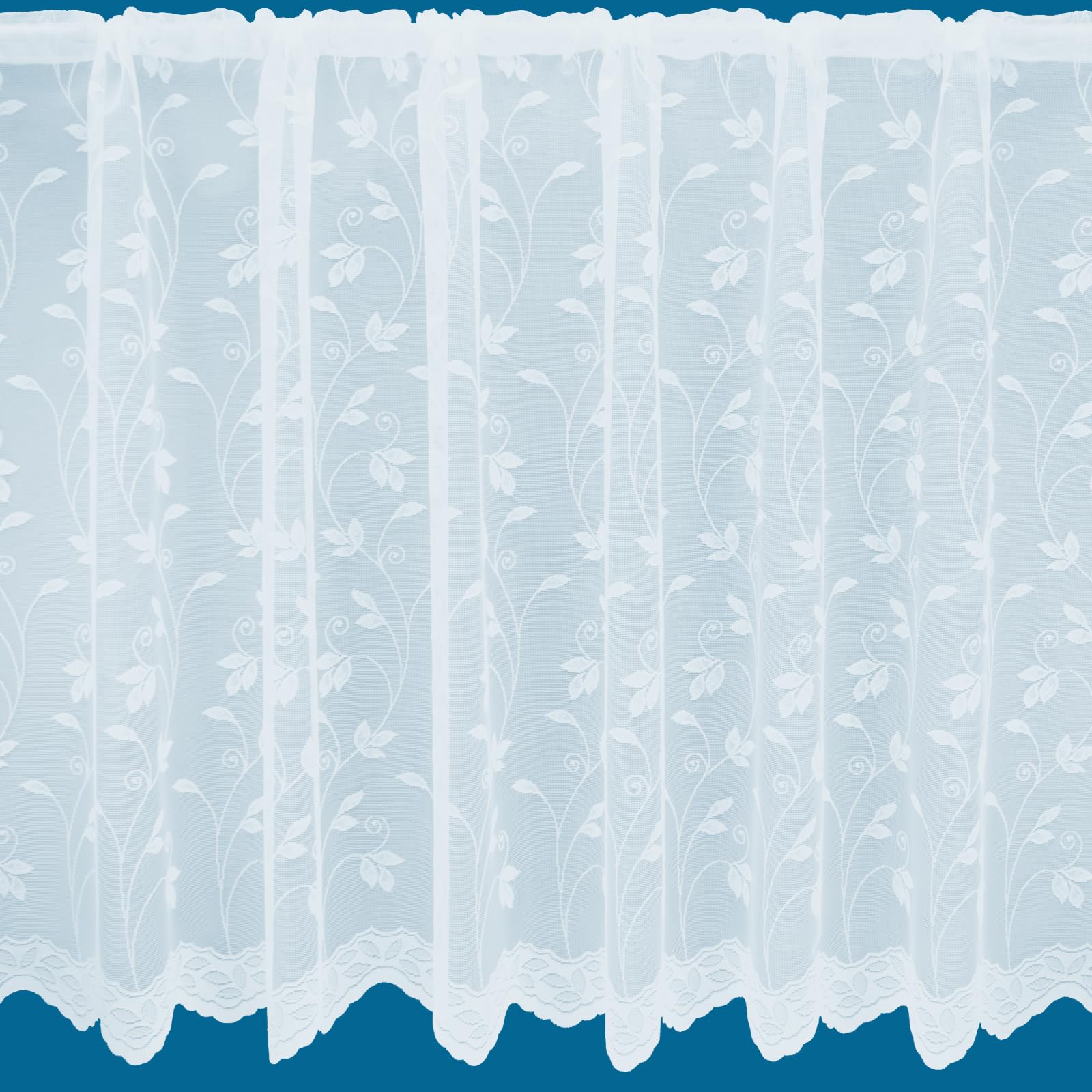 Netcurtainsuk Unisex White Sardinia Floral Pattern Net Curtains In - Sold By The Metre (Drop: 107Cm (42'')), (Sardinia001)