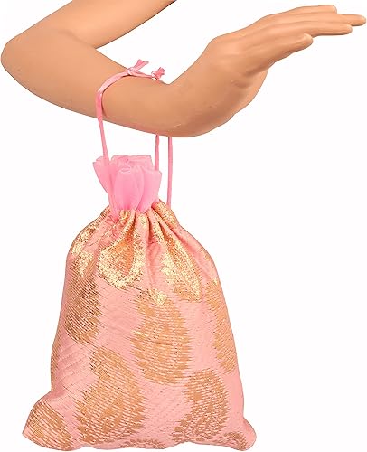 Miniatura 8 de Touchstone Bolsas con cordón de tela tradicional india hecha a mano brocado. Perfecto para regalos, bolsas de joyería, monederos Potli.