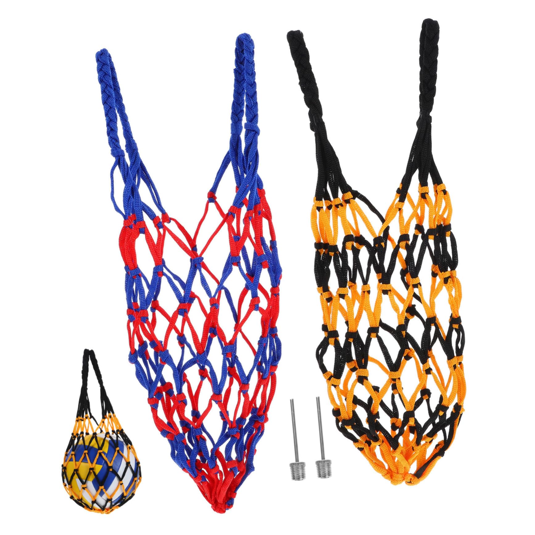 VICASKY 2pcs Portable Nylon Sports Ball Mesh Bag for Basketball Volleyball Soccer Durable Carrier Pouches for and Transport of Sports Balls Convenient Travel