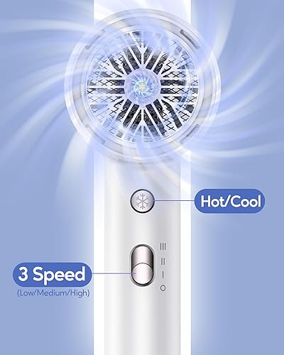 Miniatura 5 de Wavytalk Secador de pelo con difusor 1875W Secador iónico para secado rápido con concentrador Blanco ligero.