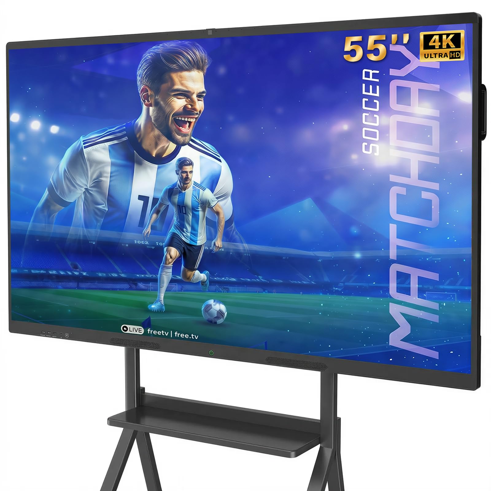 55-Zoll-Smartboard, interaktives Whiteboard, 4K-UHD-Touchscreen, Android 14, 8 + 128 G, All-in-One-Smartboard für Klassenzimmer, Büro, Zuhause (Wandhalterung im Lieferumfang enthalten)