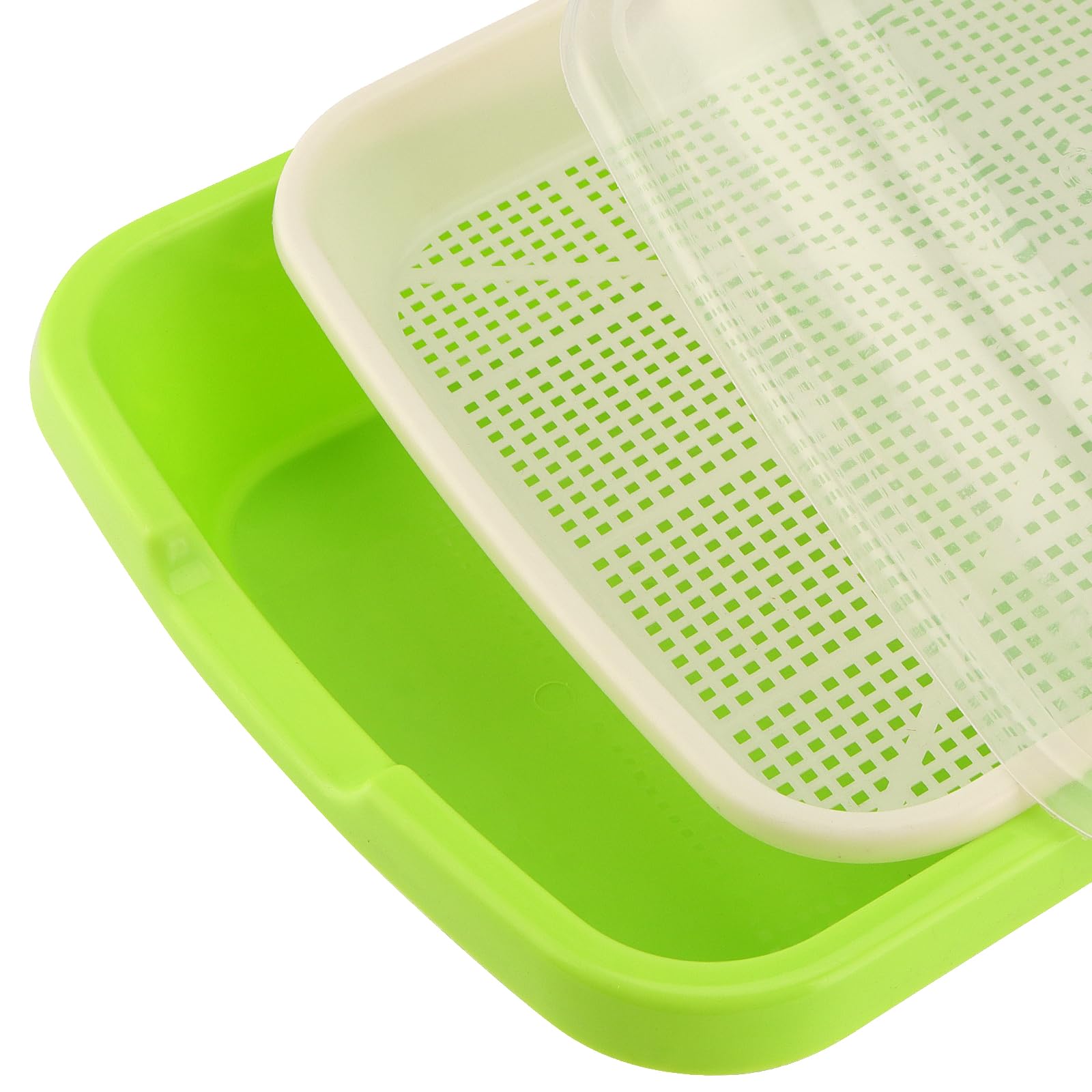 ZOENHOU Lot de 10 plateaux de germination de graines avec couvercles, 33,5 x 25 x 10 cm, plateaux de germination hydroponique, pour germination de germination de serre, herbe de blé, micropousses