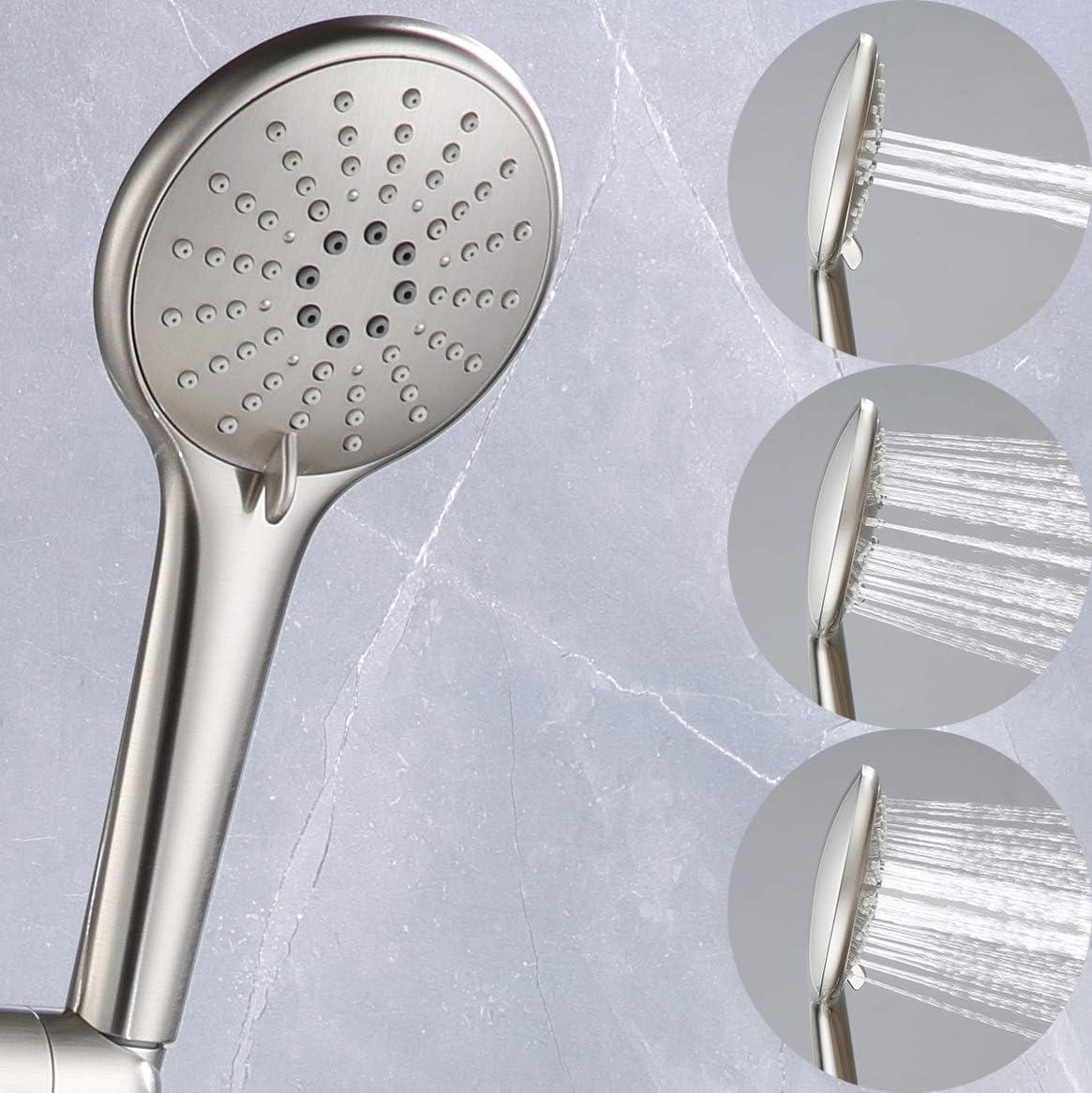 Crazy Clearance TRIPHIL 5 in 1 Rainfall Shower Head Combo Brushed Nickel 9 Inches, Showerhead | Handheld Shower Head 3-Way Spray Massage Spa & Combination | 59 Inches Hose | Shower Arm with Flange and Teflon Tape