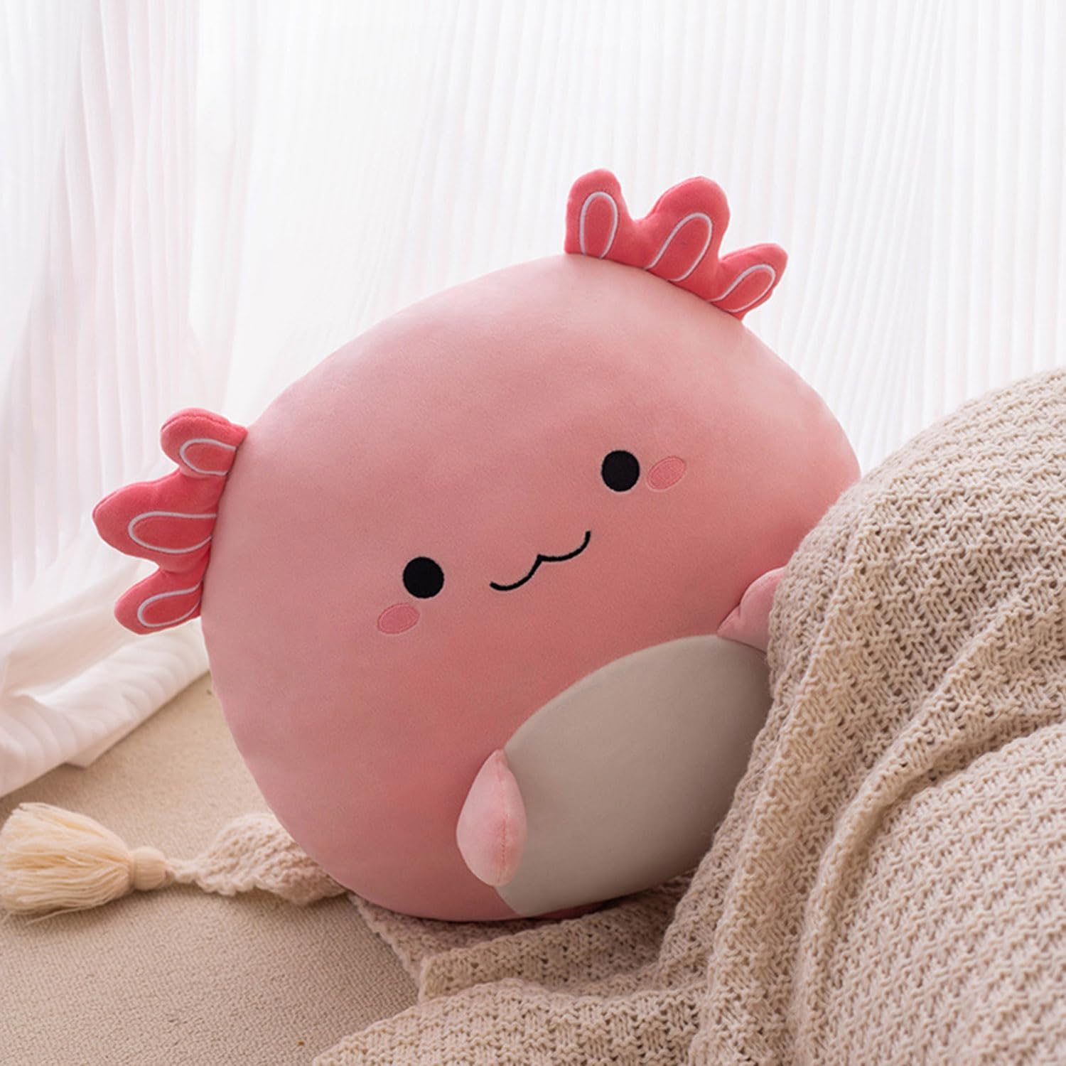 16 Inch Plush Axolotl Stuffed Animal - Pink Axolotl Plushies Hugging Pillow - Anime Gift for Kids and Lovers