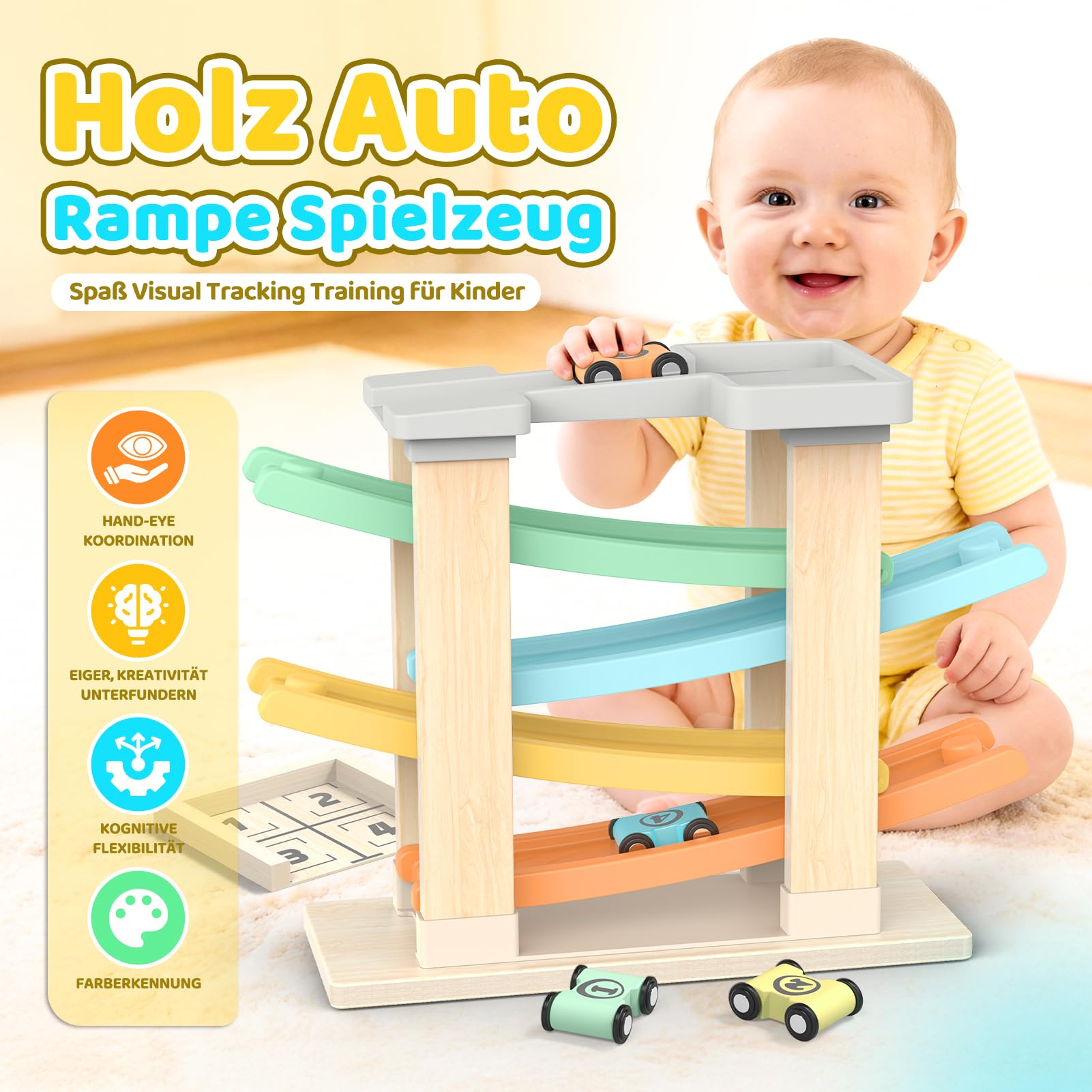 Toyzey Montessori Spielzeug ab 1 Jahr, Holzspielzeug Motorikspielzeug ab 1 2 Jahr Junge Kugelbahn Holz Kinderspielzeug ab 2 Jahre Geschenk Kinderspielzeug ab 1 2 Jahre Mädchen Junge Spielzeug