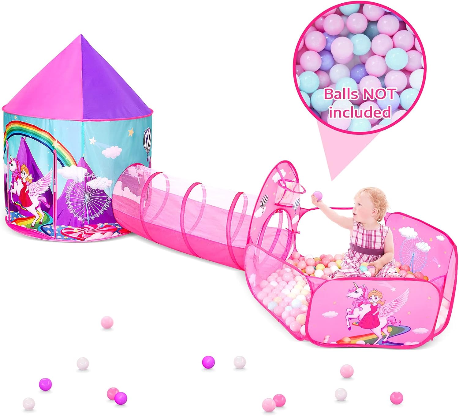 3PC Unicorn Play Tent