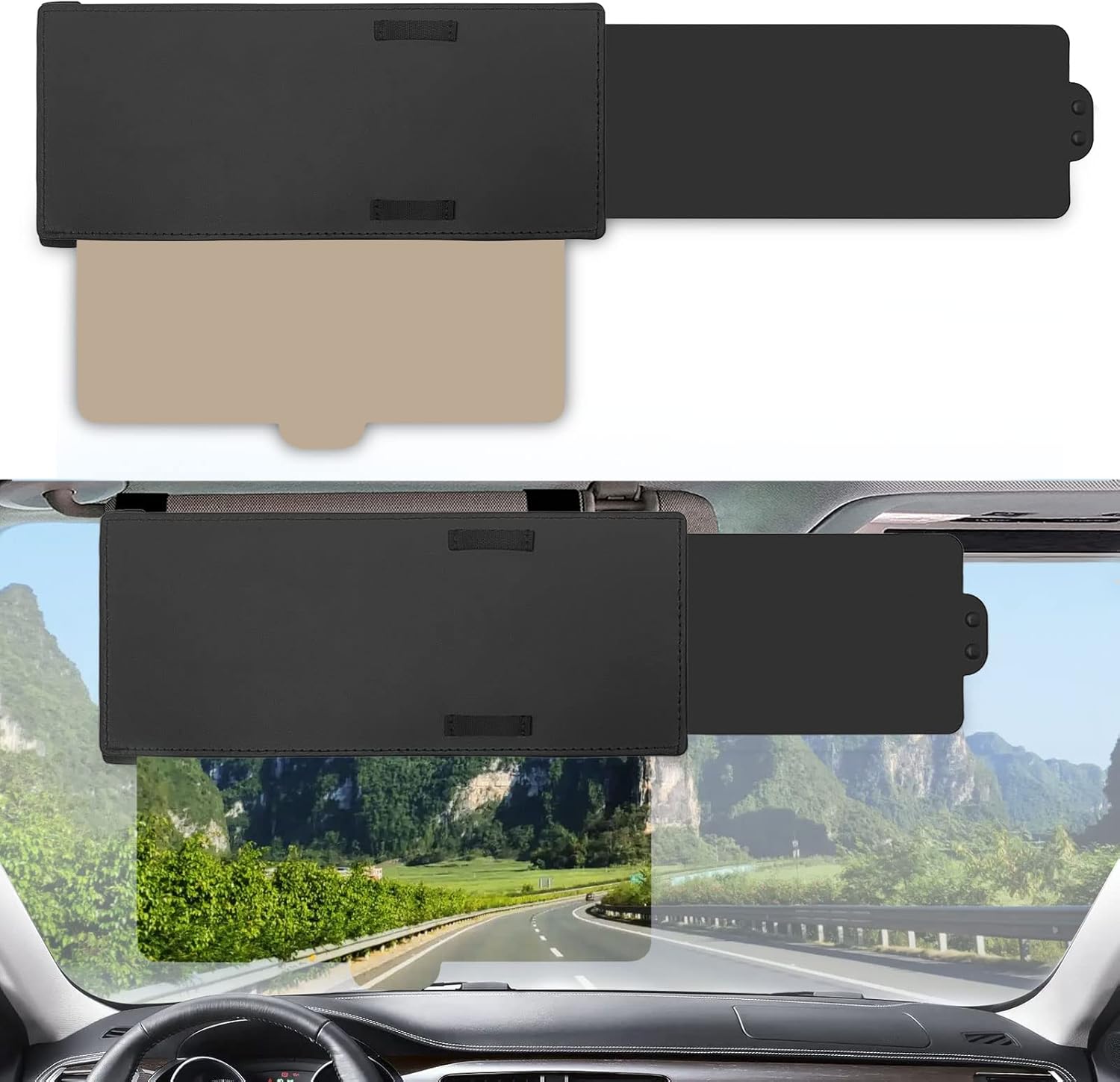 Brown Polarized Sun Visor Extender, Sun Visor Extender for