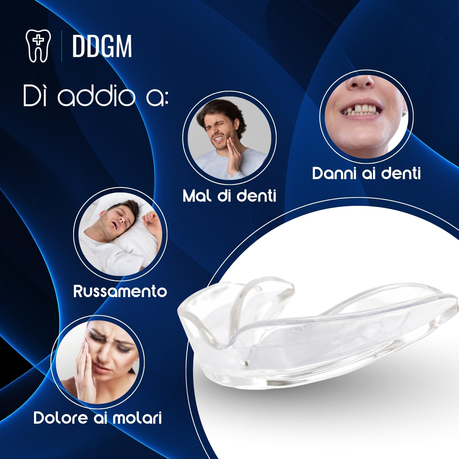 Bite Bruxismo Notturno Automodellante Professionale 2 Pezzi + 6 Compresse Pulenti Bite Dentale Antirussamento Uomo e Donna Anti Digrignamento Denti Taglia Small