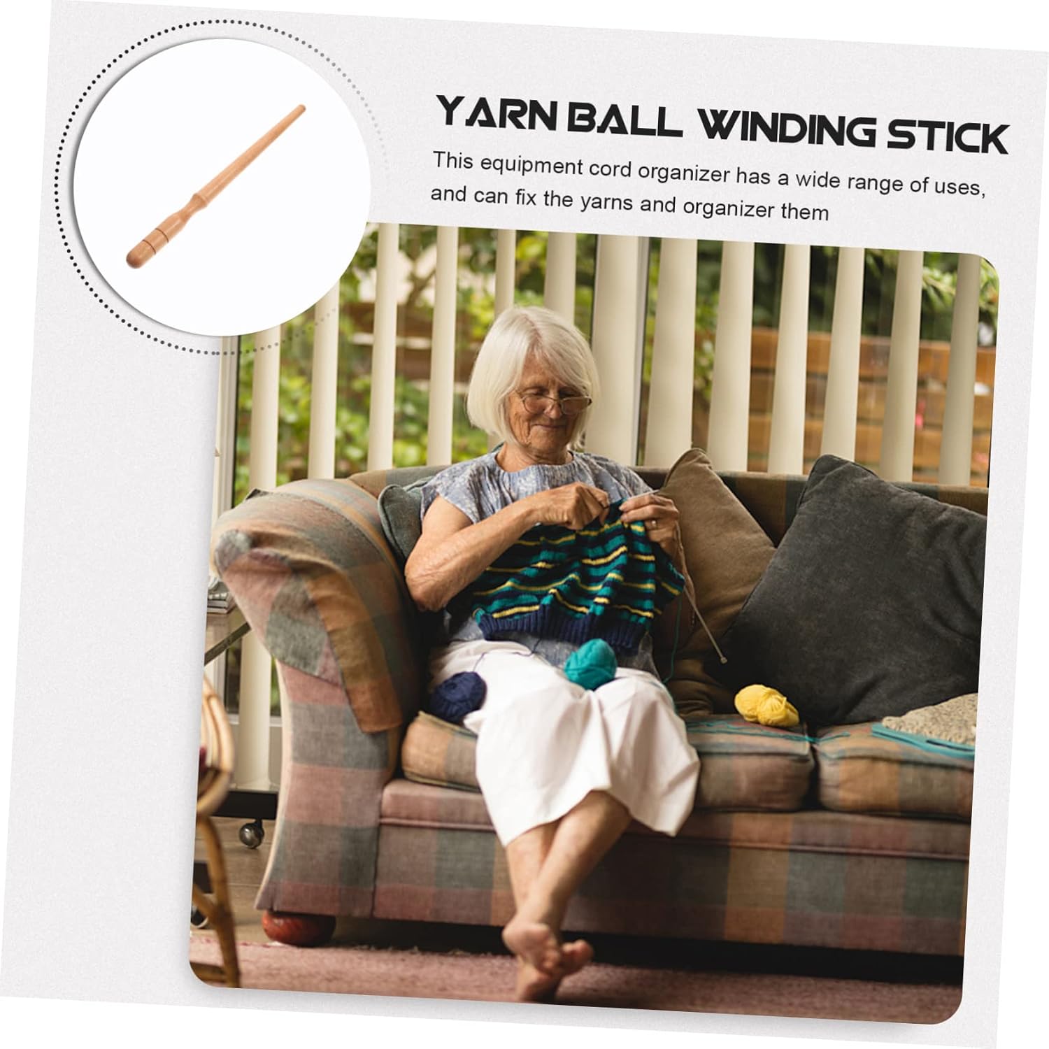Uonlytech Yarn Winding Stick Yarn Ball Winder Easy Grip Holder for Yarn Organization for Crafting and Knitting Projects Lightweight and Tool