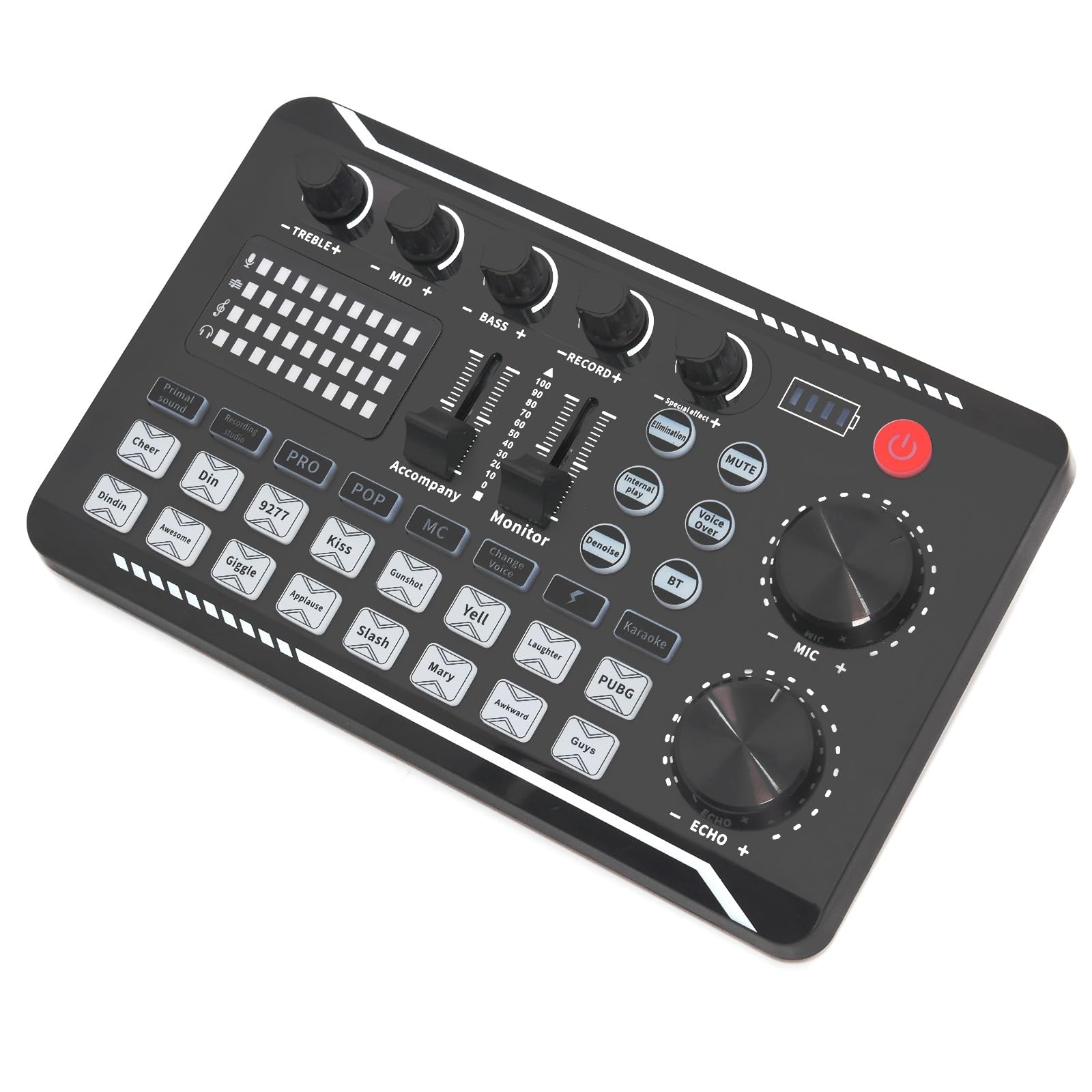 Mixer DJ, Kit microfono scheda audio portatile F998 Set Mixer da studio Trasmissione dal vivo 16 effetti sonori