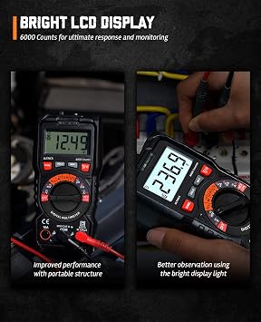 ULTRICS Digital Multimeter, Auto Ranging Multi Tester Voltmeter Ammeter Ohmmeter TRMS 6000 Counts, Test Meter with Leads, Backlit LCD Measures OHM AC/DC Voltage Current Resistance Continuity Diode