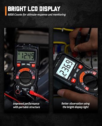 Digital Multimeter 6000-Count, Multi Tester Electrical Tester, Auto Ranging