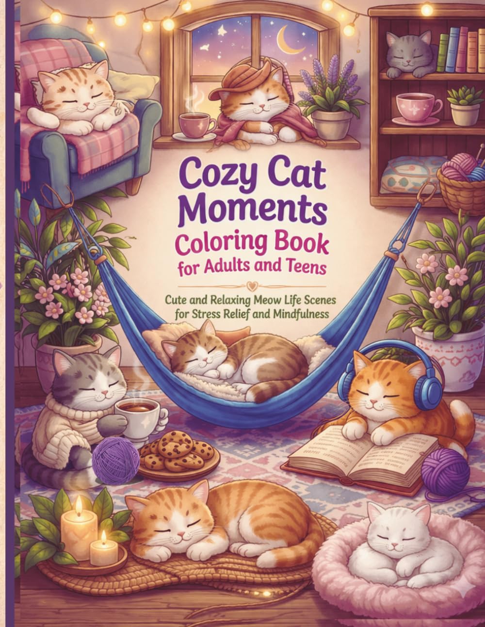 Cozy Cat Moments Coloring Book for Adults and Teens: Cute Feline Friends and Relaxing Meow Life Scenes for Stress Relief, Calm, and Mindfulness (Coloring Cat Moments)