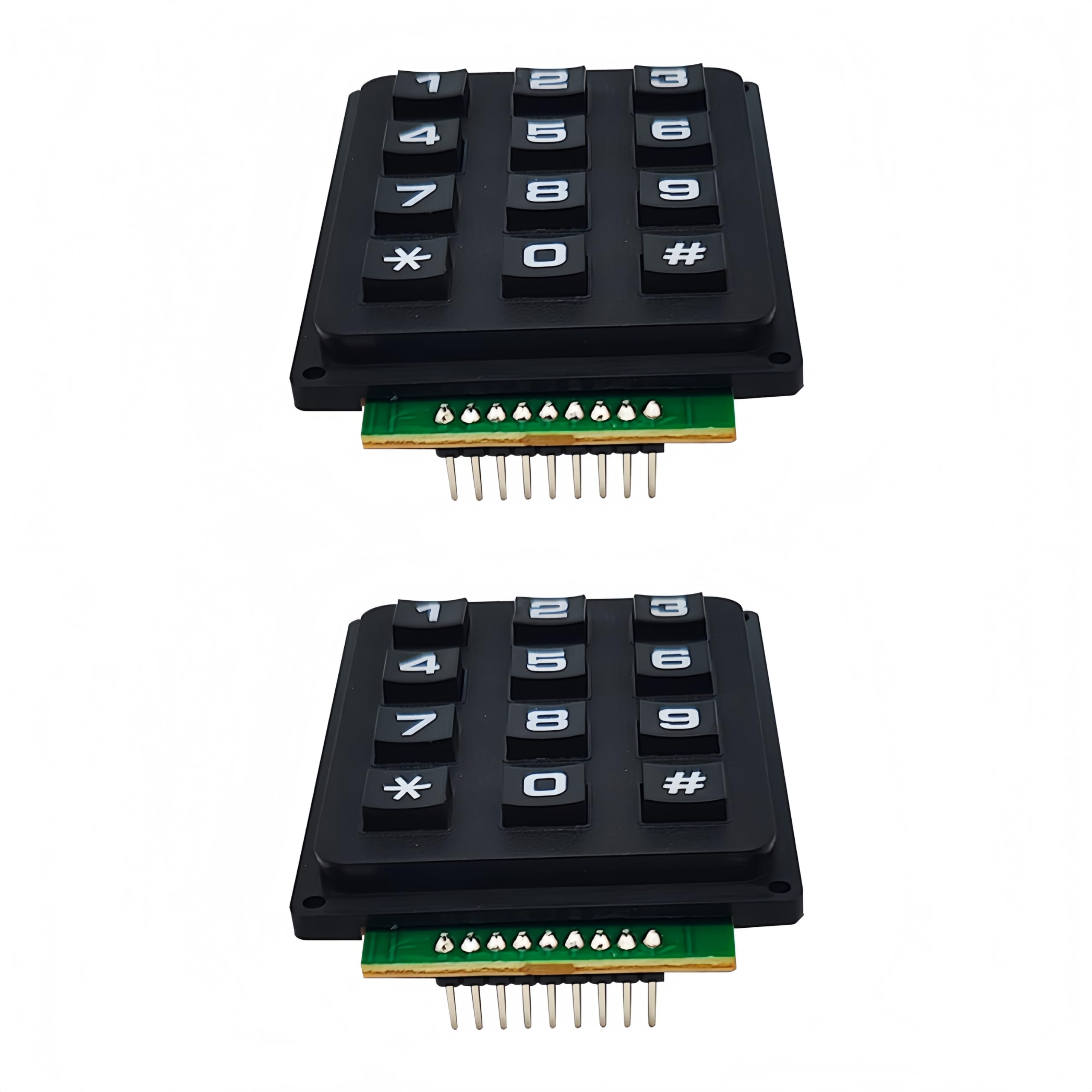 2 teclados de matriz de 12 teclas, módulo de teclado de 3 x 4 botones, tablero externo con cabecera de pin (soldado)