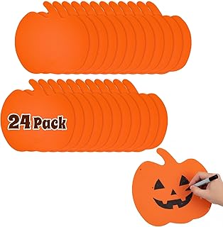 4E's Novelty Foam Pumpkins Craft (24 Pack) Large 8 Inch Foam Pumpkin Shapes Cutout Crafts for Kids Toddlers, Bulk Fall Halloween Craft Kits for Classroom, Build a Pumpkin Craft Activity
