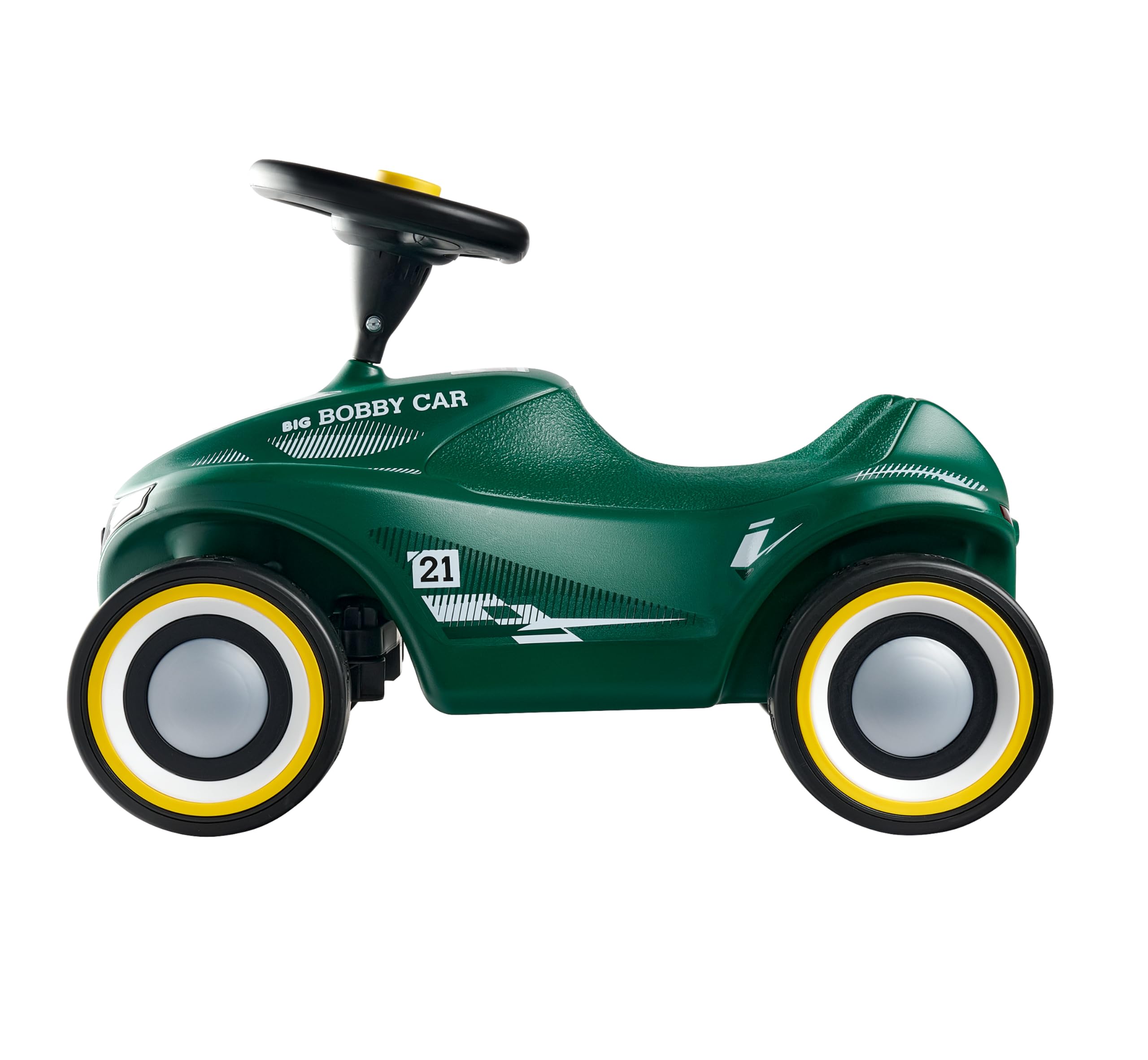 Big Bobby Car Neo RS grün - Rennwagen Rutschauto Kinderfahrzeug mit Flüsterreifen für leise Fahrgeräusche und Guten Grip, ergonomischer Sitz mit Kniemulde, Kleiner Wendekreis, ab 12 Monaten