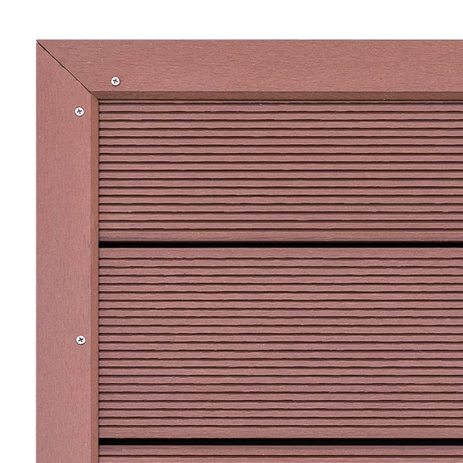 Homgoday Pannello Multifunzione in WPC, Marrone, 101x63x5,5 cm, Antiscivolo, per Doccia Solare, scaletta Piscina o zerbino, Richiede assemblaggio