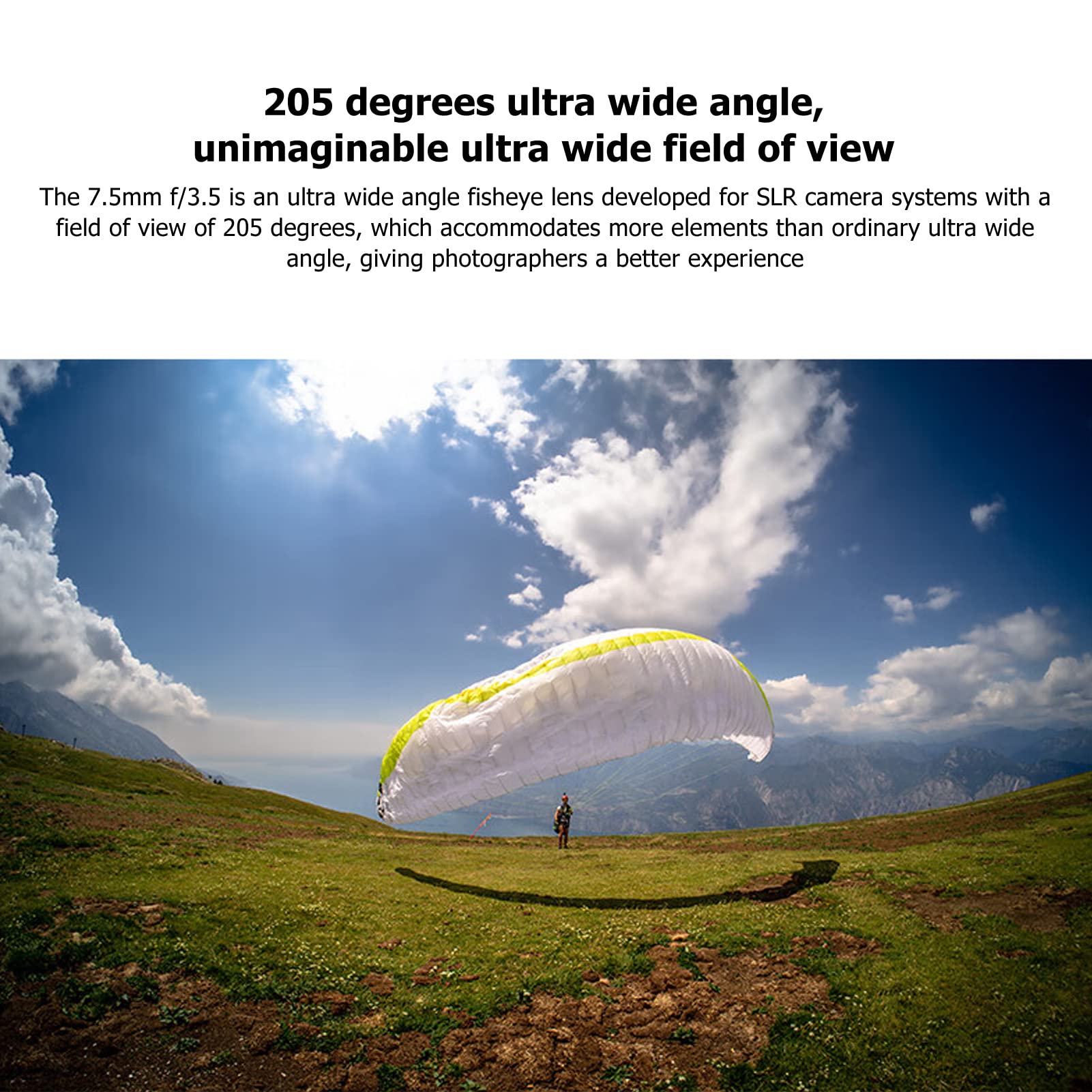 Obiettivo per Fotocamera DSLR F3.5 da 7,5 Mm, Sostituzione Dell'obiettivo Fisheye per Fotocamera in Vetro Ottico Ultra Grandangolare per 80D 77D