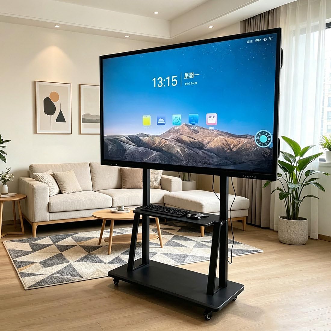 Wolnostojący,Wszechstronny Cyfrowy Kioskowy Odtwarzacz Multimedialny Z Inteligentnym Podziałem Ekranu,Timer,Przełączanie Trybu Poziomego/Pionowego,Sterowanie Przez USB/Pilot Touch-43