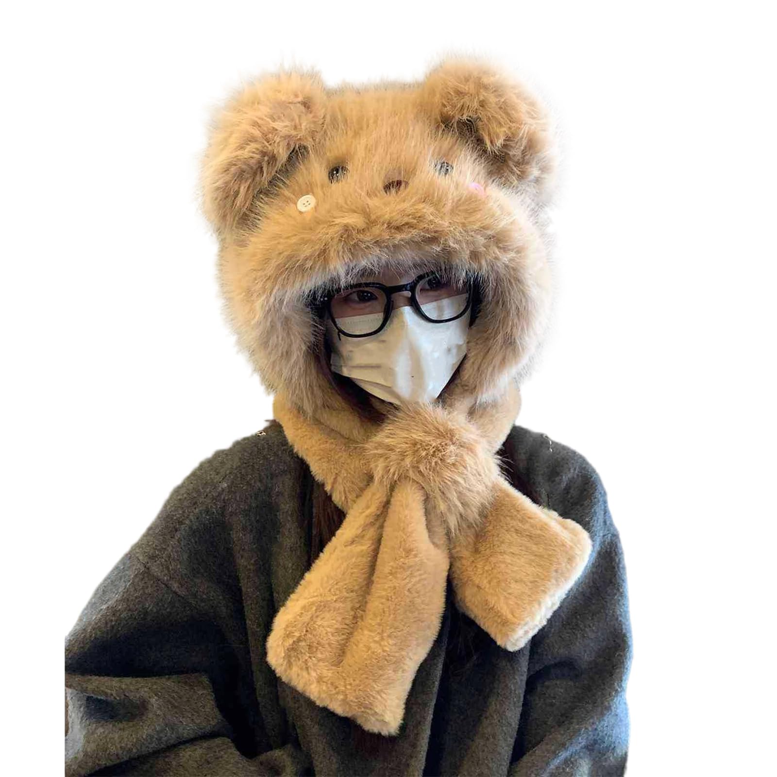 Furry Bear Warm Earflaps Caldo Trapper Cappello per Sci Skateboard Spessa Ushanka per il Freddo Unisex Trapper