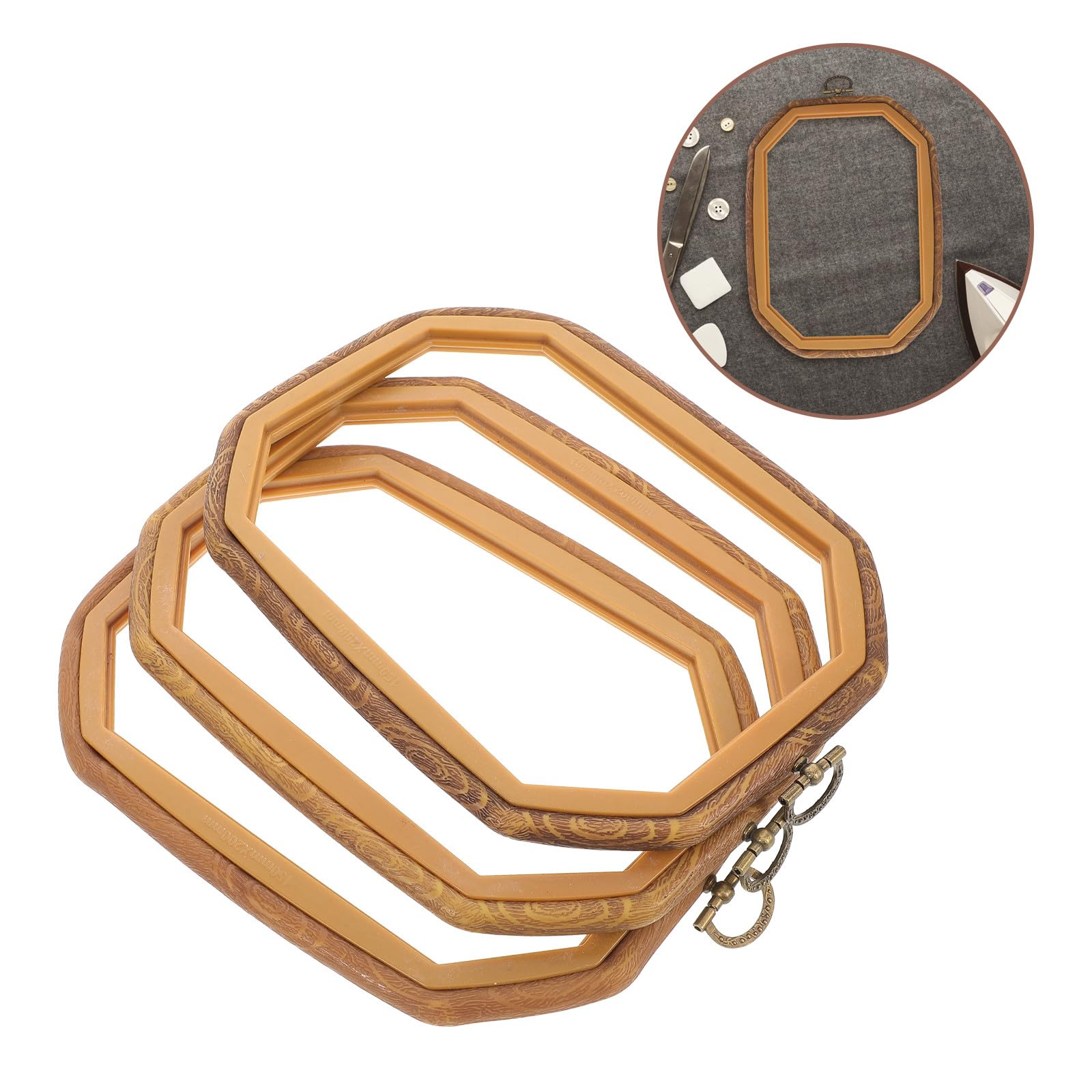 Anneome 3piezas Bastidor de Bordado de Punto de Cruz Juego de Aros de Bordado Reutilizables de Plástico para Proyectos de Costura DIY y Decoración del Hogar