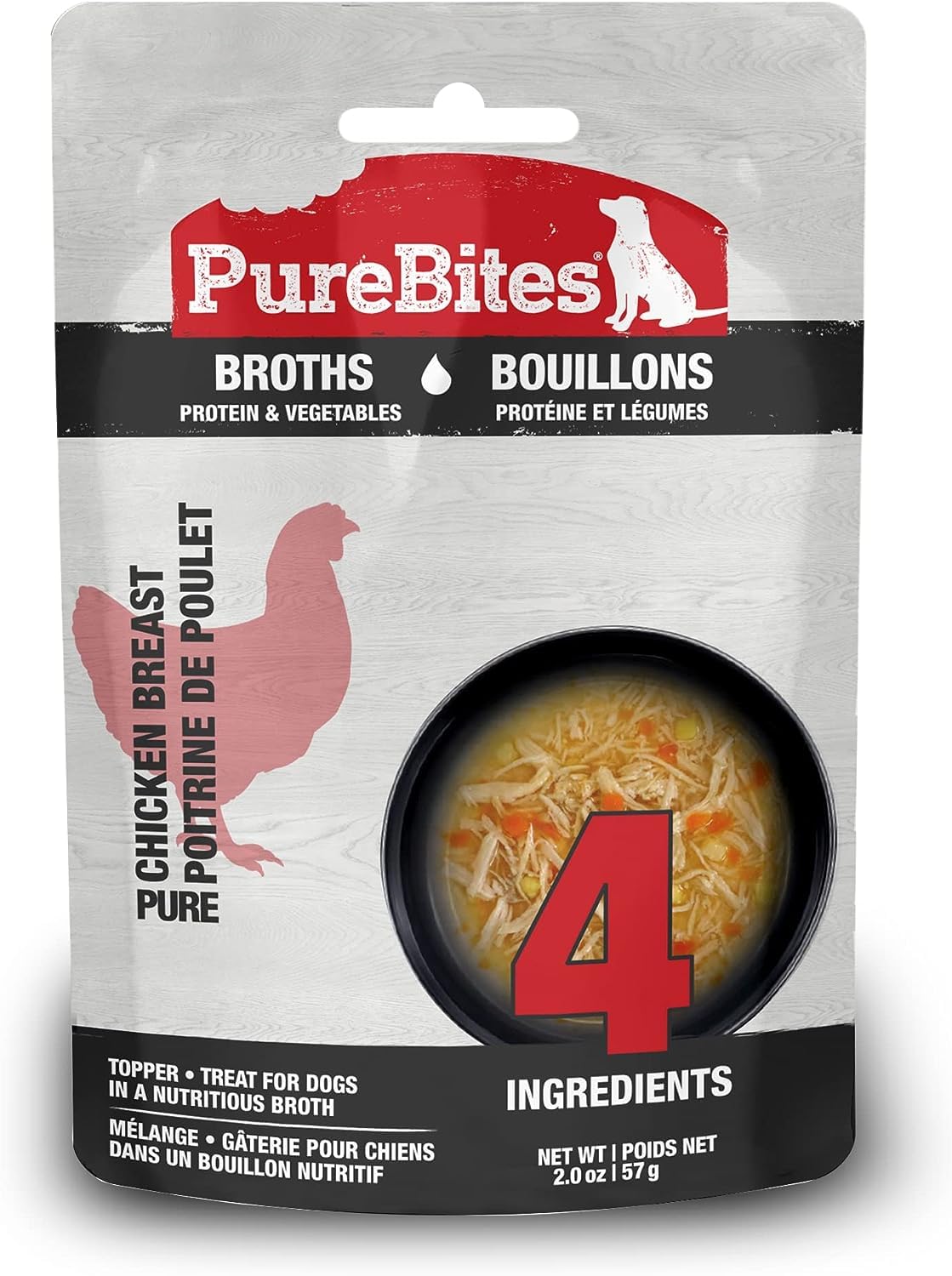 Aurora Pet Variety Pack (12) Pure Bites Grain-Free Dog Broths (3) Chicken & Beef (3) Chicken & Vegetables (3) Tuna & Salmon (3) Tuna & Vegetables [2-oz Each] with AuroraPet Wipes