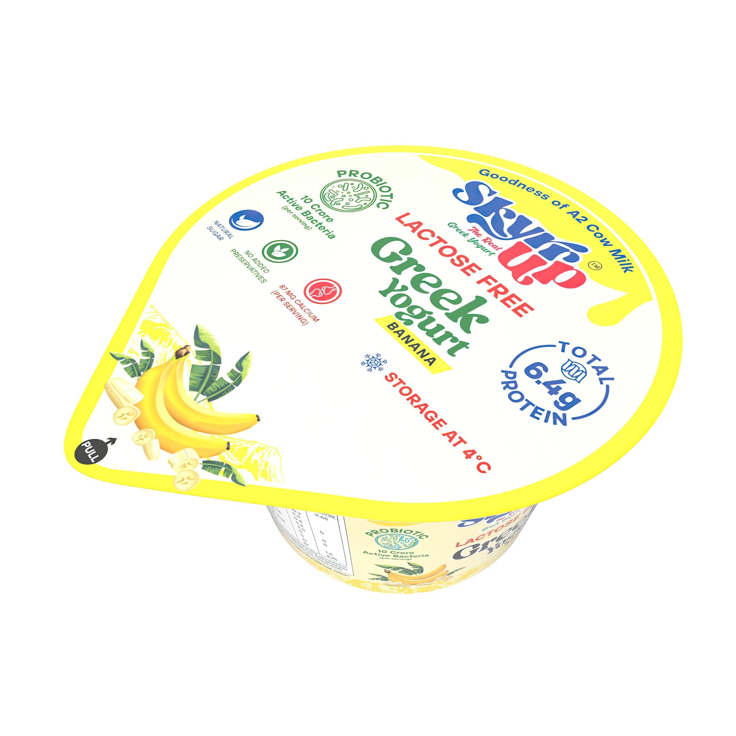 Skyrrup High-Protein Icelandic Banana Greek Yogurt- 85 GM | Fat-Free | No Added Sugar