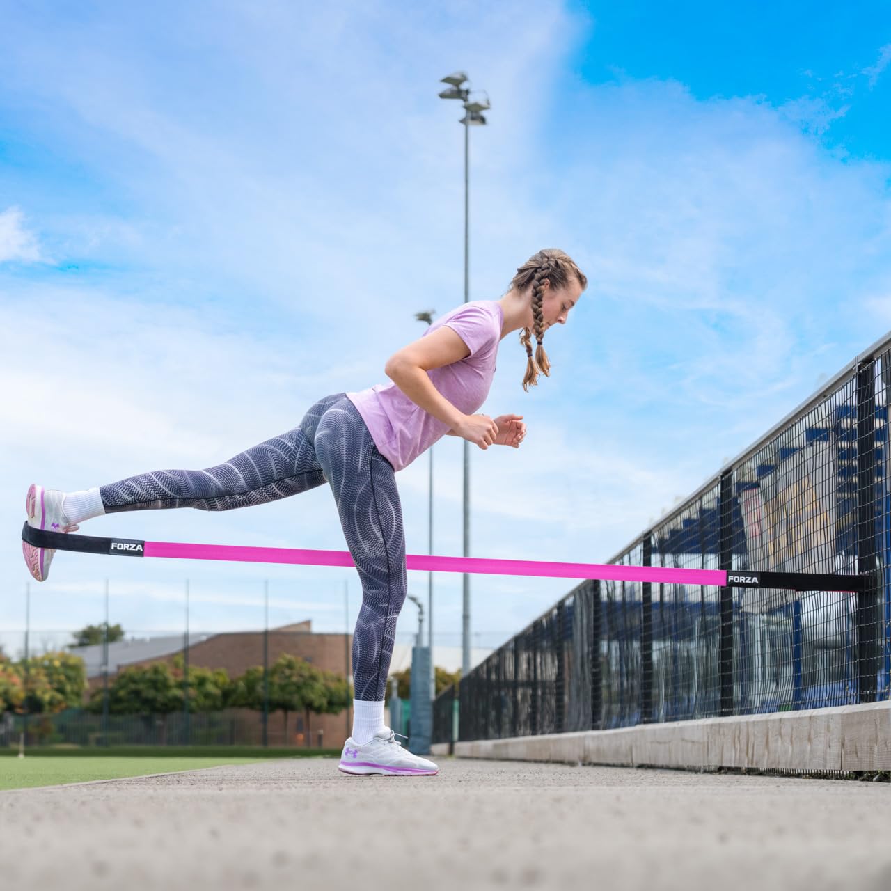 FORZA Multi-Use Agility Fitness Bands - Ultra-Durable - 4x Colours & 4x Sizes - Improve Fitness (Fluro Pink, 4m)