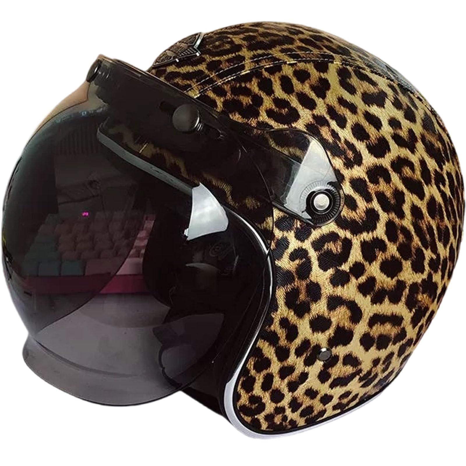 Amazon.com: YIYHFKM Leopard Pattern 3/4 Open Face Motorcycle Helmets for  Women DOT Approved Helmets for Adults Motorcycle, Lightweight Helmets for  Scooter Cruiser Chopper Moped (Size: 55-62CM) : Automotive
