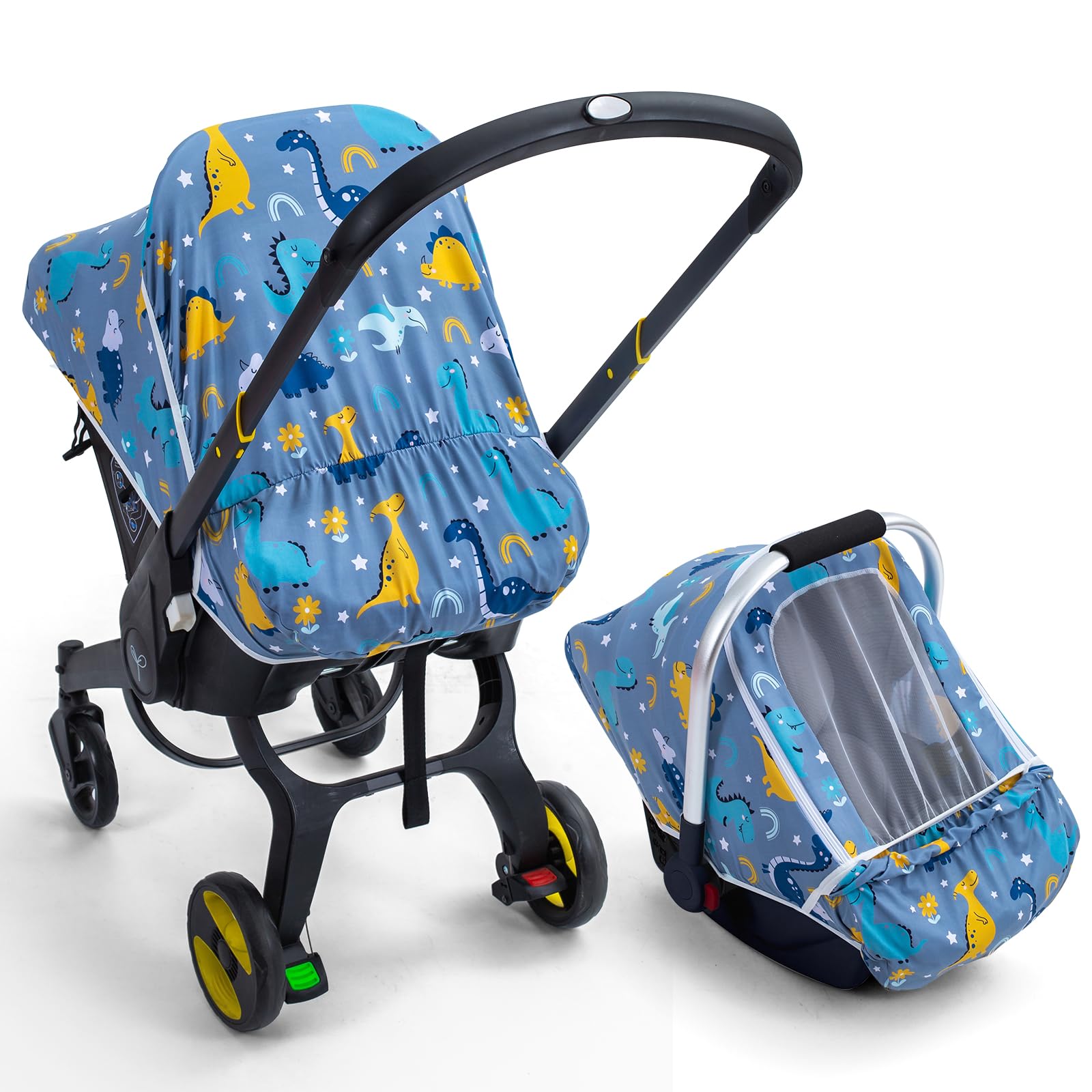 Baby Car Seat Cover, Breathable Carseat Covers with Mesh Screen, Infant Car Seat Canopy for Girls Boys, Soft Baby Carrier Cover Sunshield Newborn