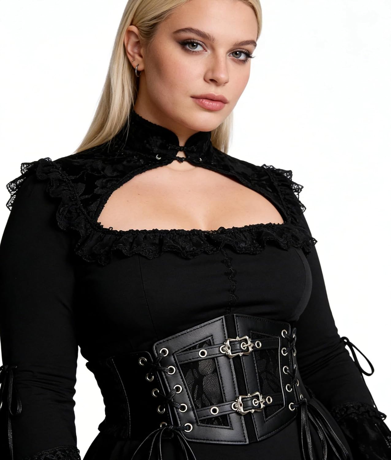 Womens Elastic Corset Belt Sides Lace-up Underbust Wide Costume Belts for Women Vintage 2026 - Image 4