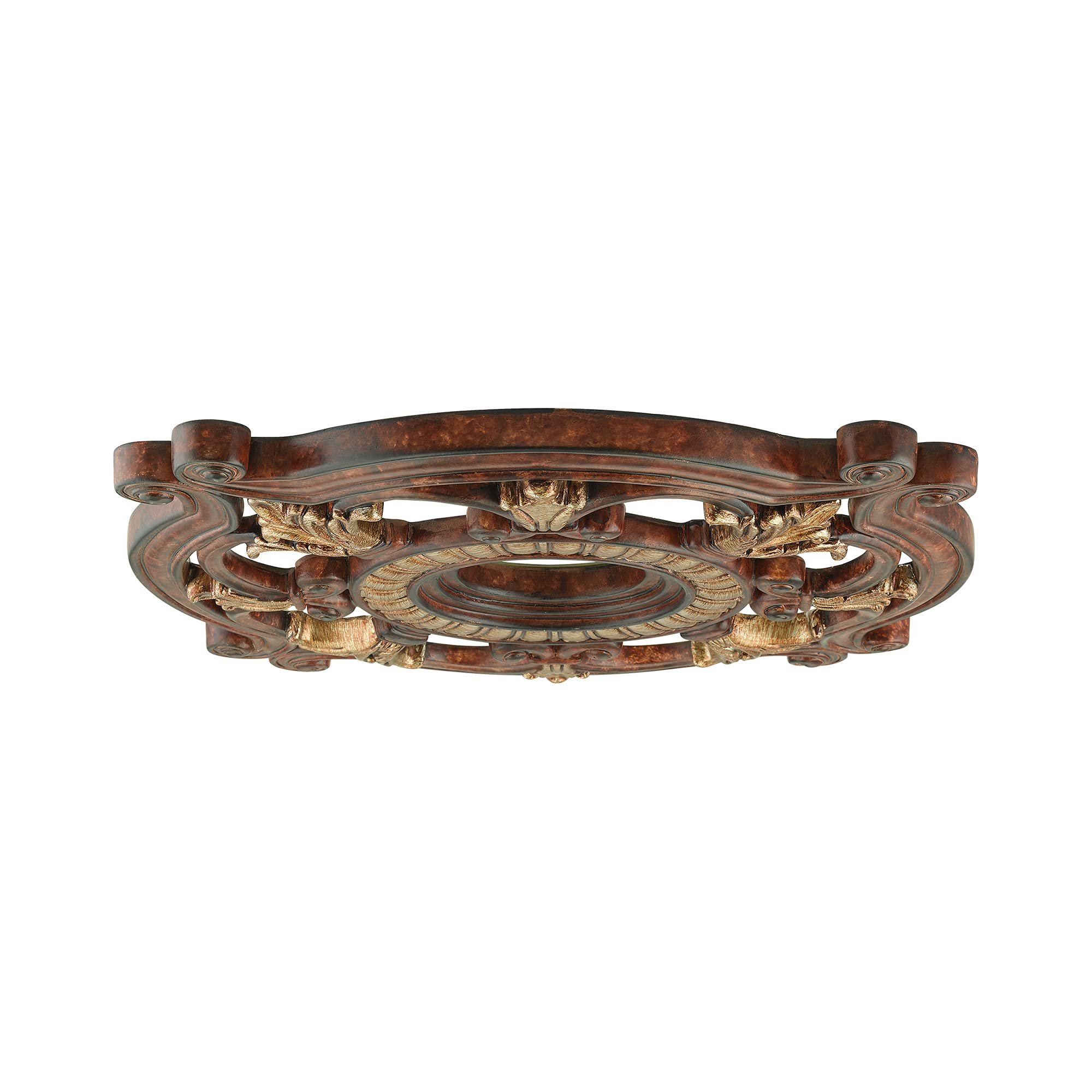 Livex Lighting 8216-63 Ceiling Medallion in Verona Bronze with Aged Gold Leaf Accents 0.1 x 0.1 x 1.5 — Amazon image 3