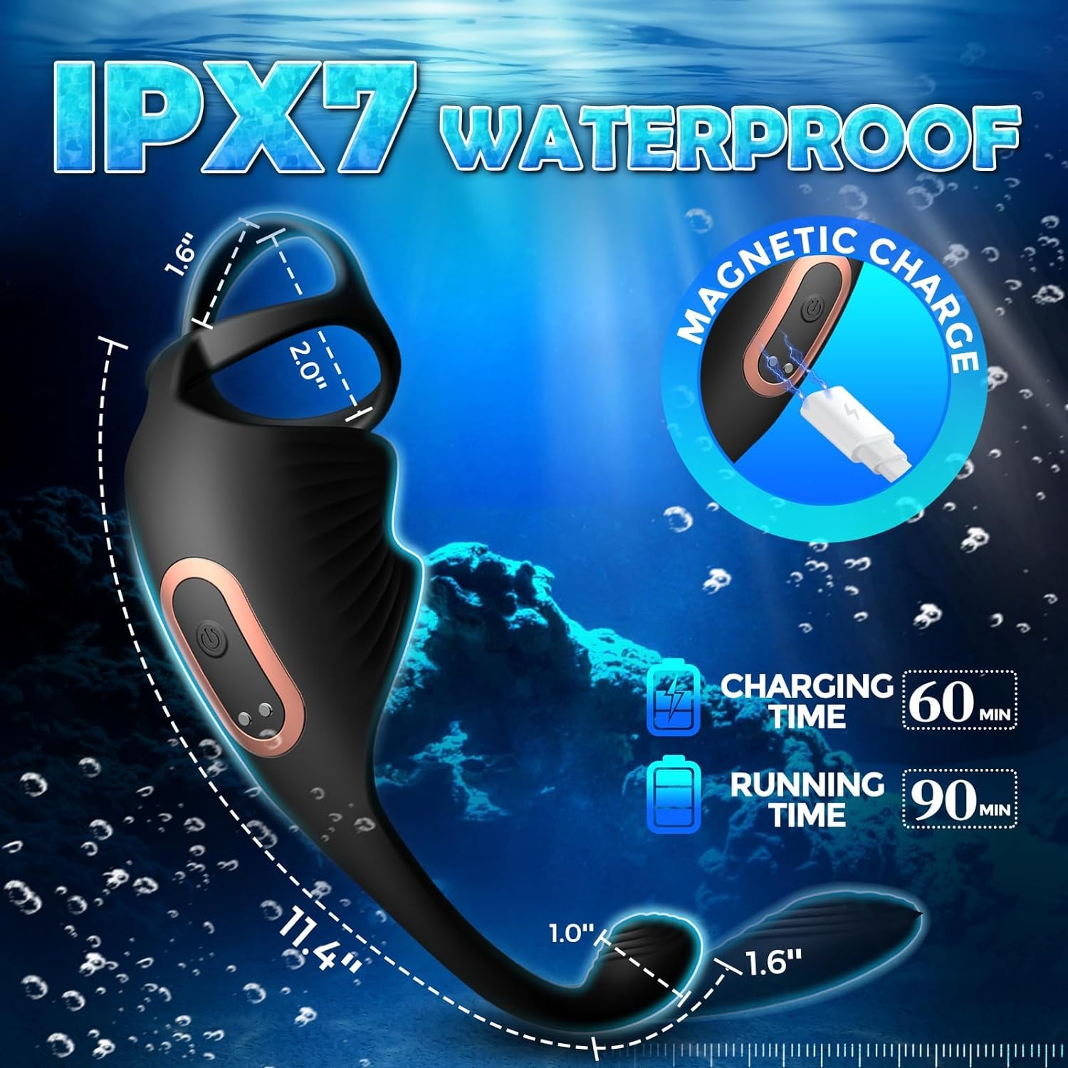 Vibrador Anal Dildo Estimulador Prostata con Anillo Vibrador, Plug Anal Vibradores para Hombres, Consoladores.. para hombre con vibración, Vibradorador Hombre Juguetes Eróticos para Pareja Sexuales