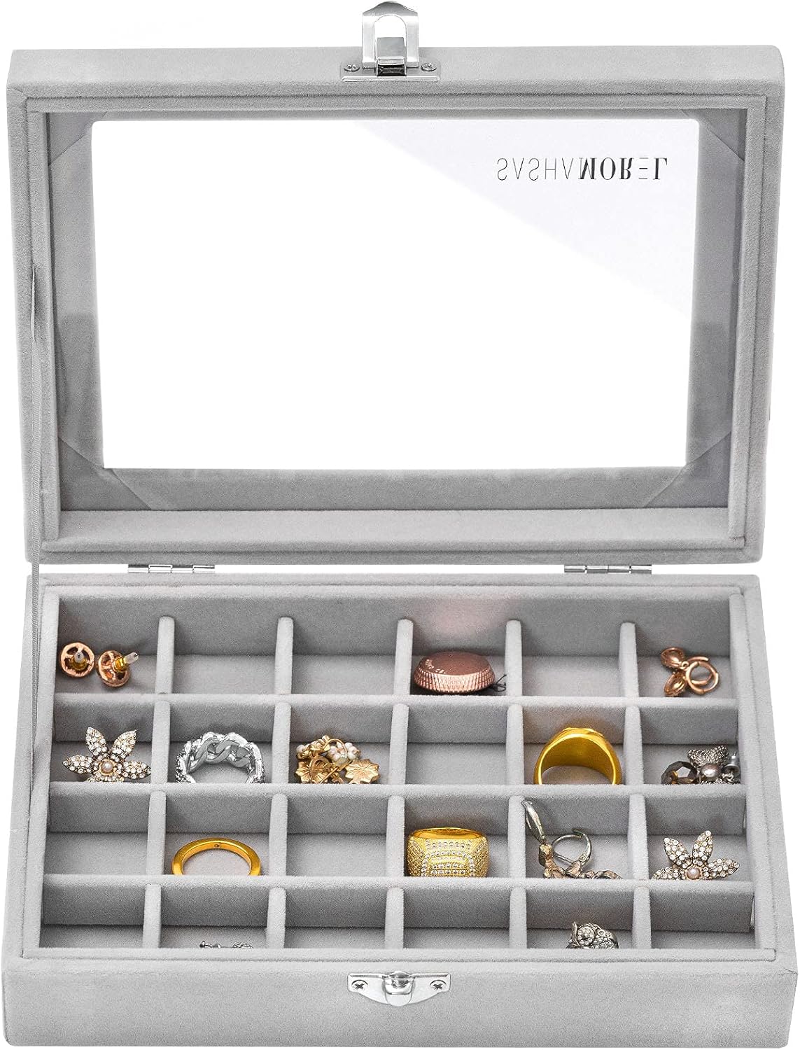Sasha Morel 24 Slot Jewellery Box Velvet Jewellery Organiser With