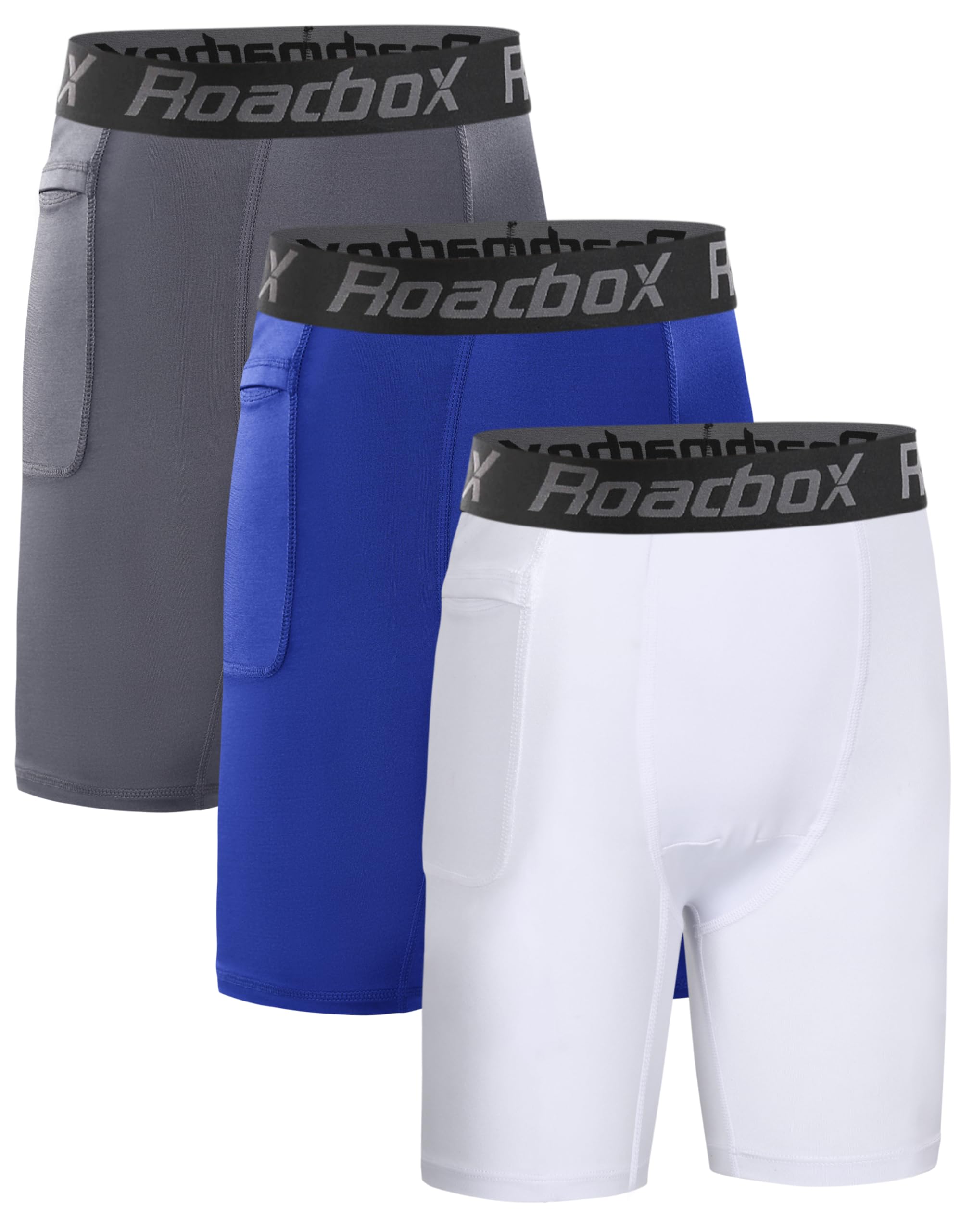 Roadbox Youth Boys Compression Shorts - Spandex Athletic Kids Running Compression Underwear for Basketball Baseball Soccer